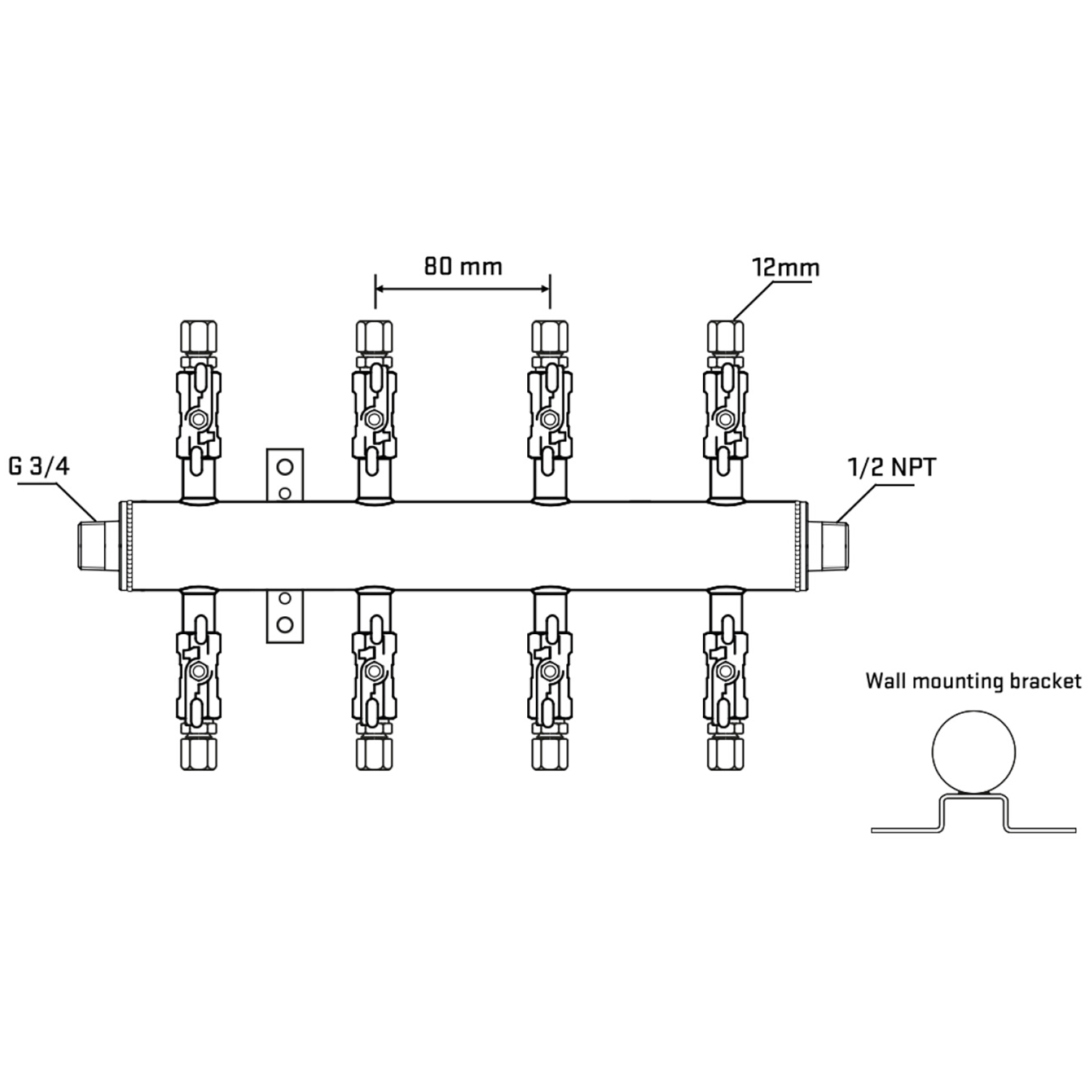 M508A030432 Manifolds Stainless Steel Double Sided