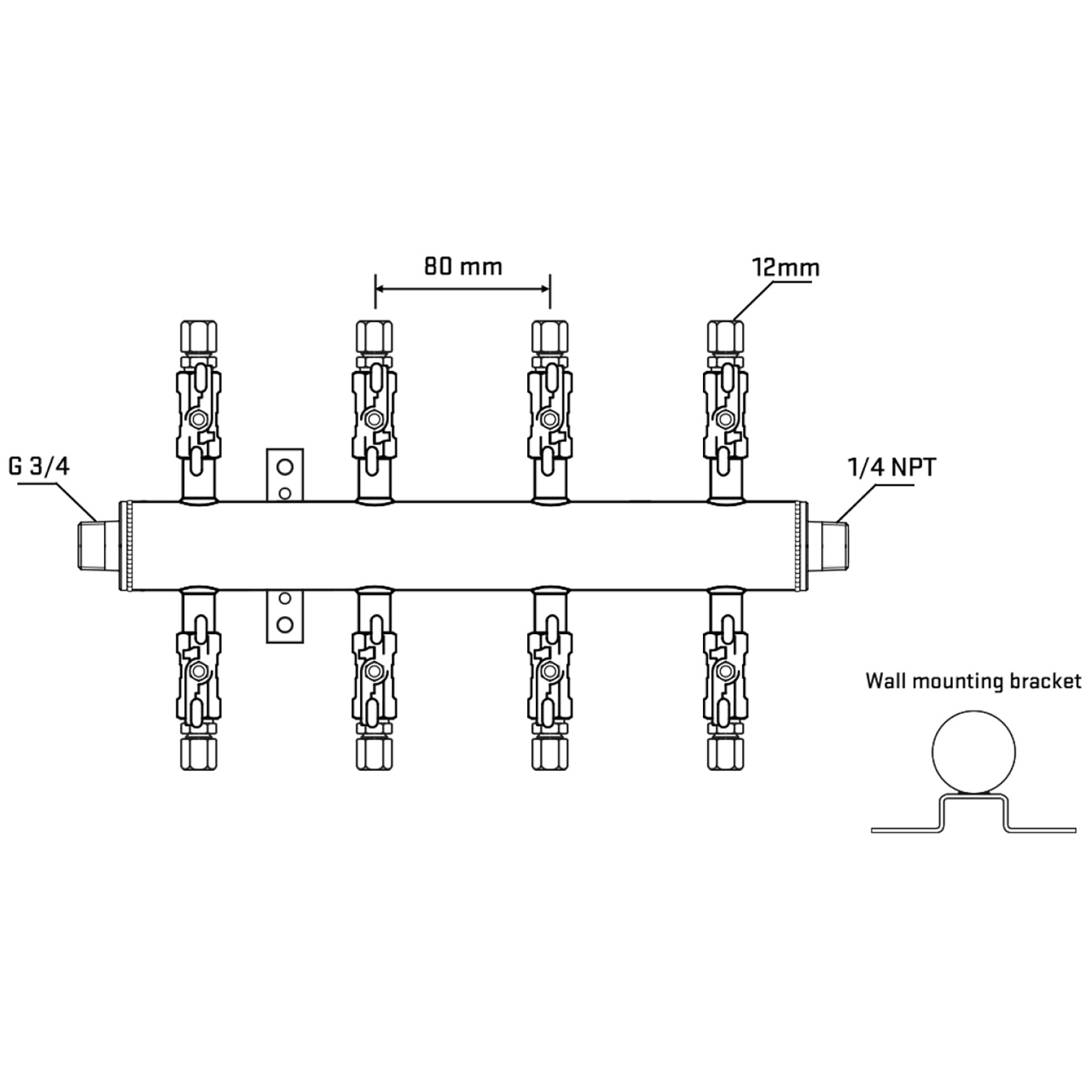 M508A030442 Manifolds Stainless Steel Double Sided