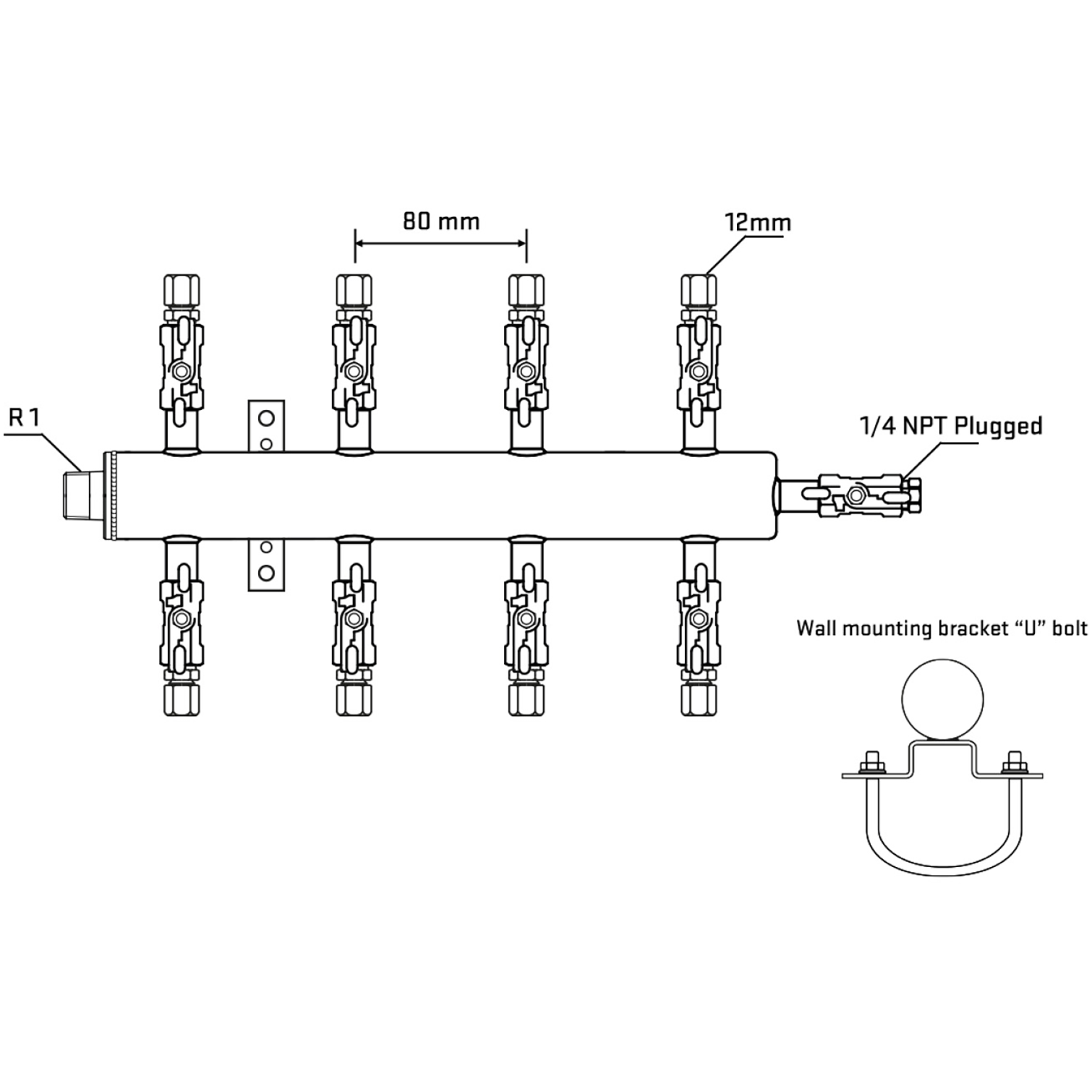 M508A030521 Manifolds Stainless Steel Double Sided