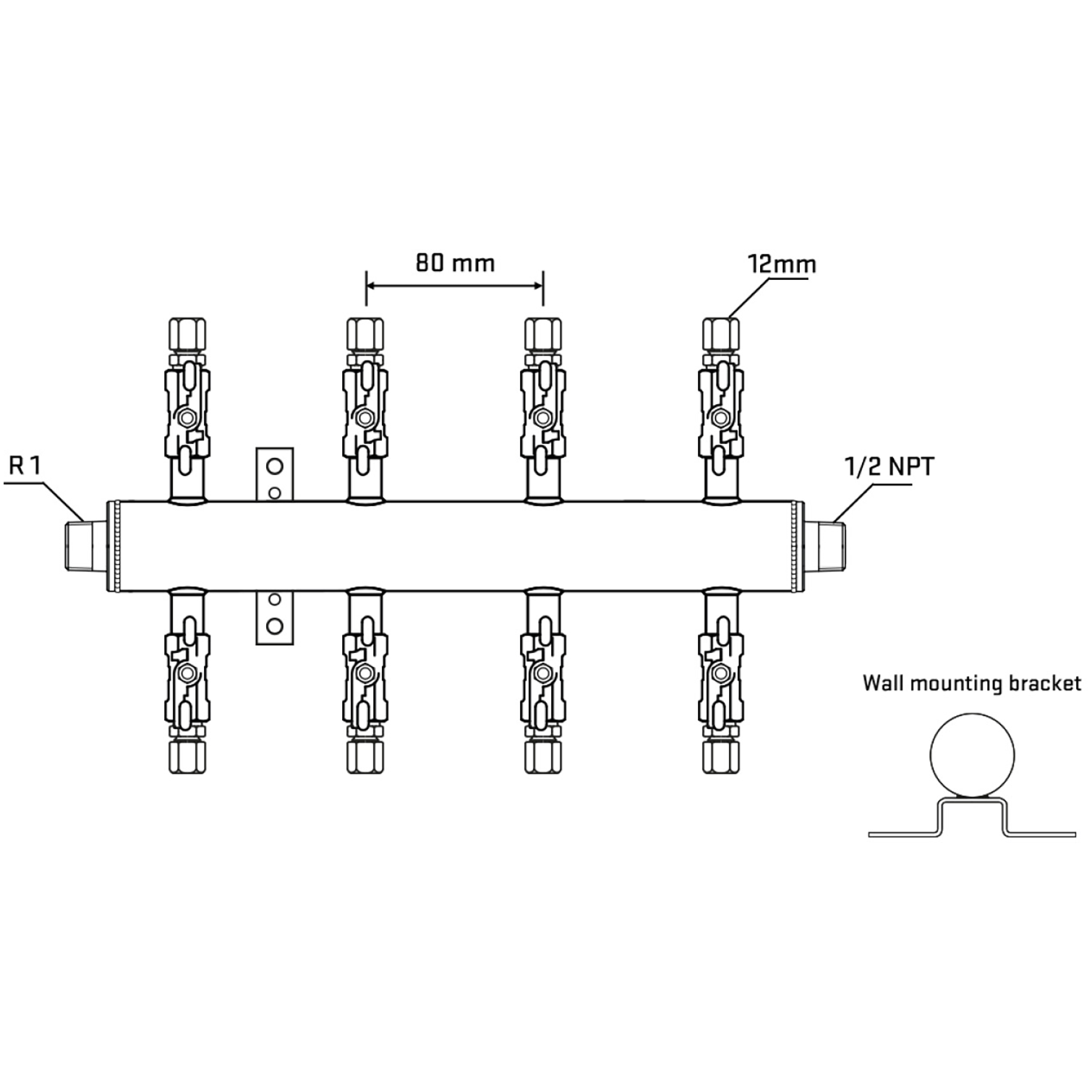 M508A030532 Manifolds Stainless Steel Double Sided