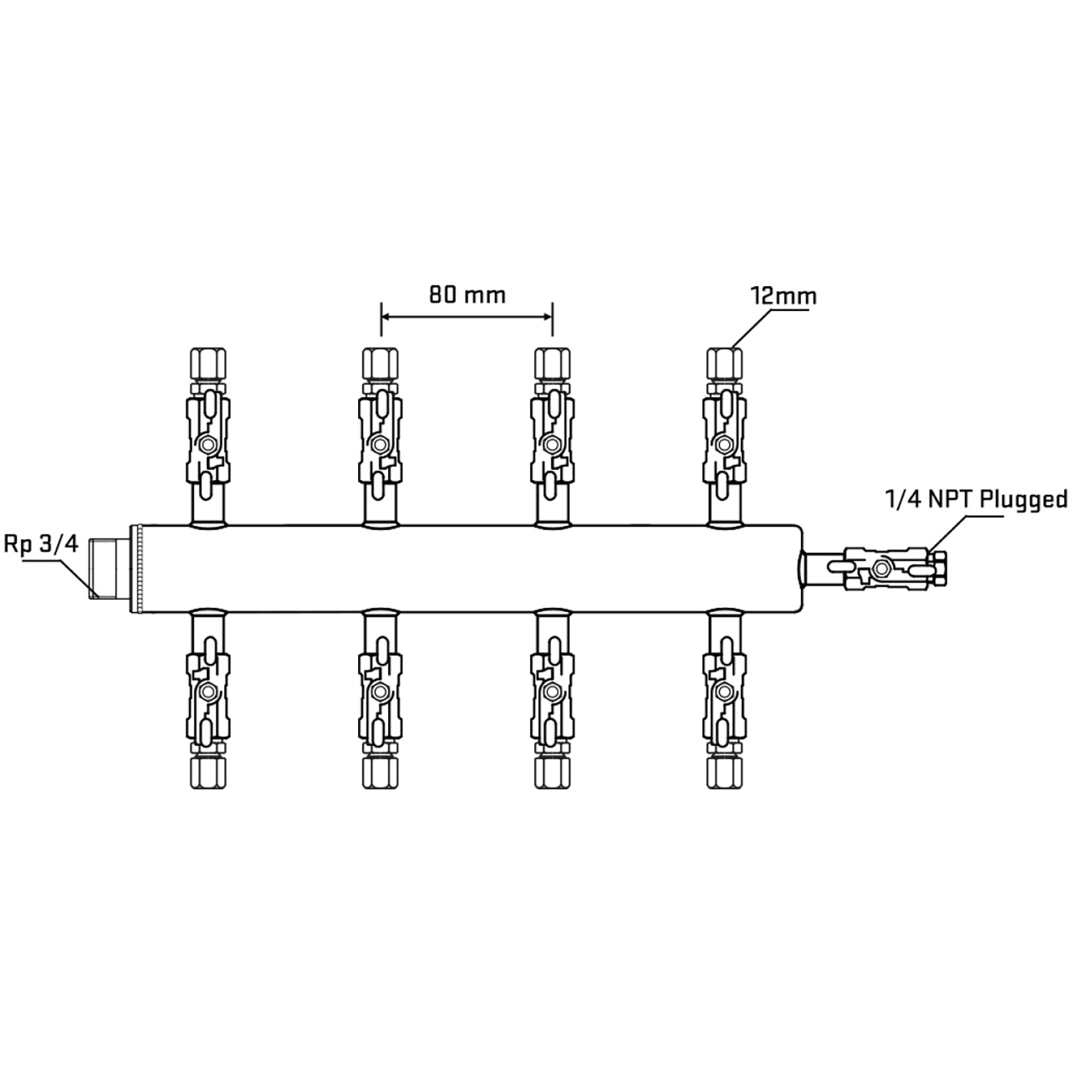 M508A030620 Manifolds Stainless Steel Double Sided