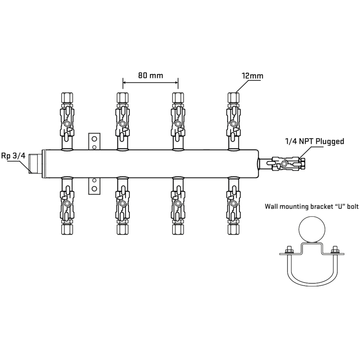 M508A030621 Manifolds Stainless Steel Double Sided