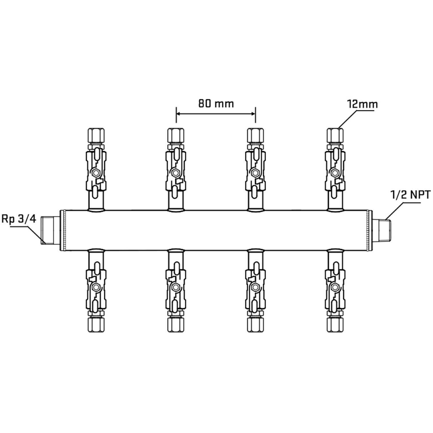 M508A030630 Manifolds Stainless Steel Double Sided