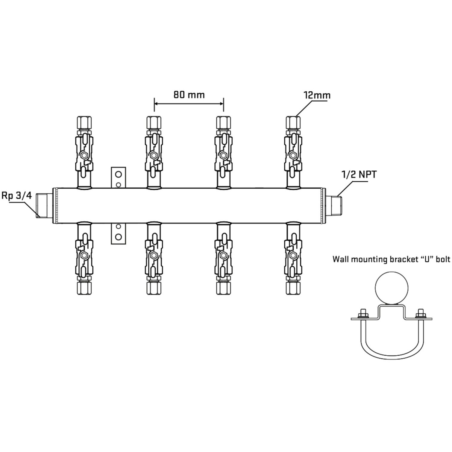 M508A030631 Manifolds Stainless Steel Double Sided