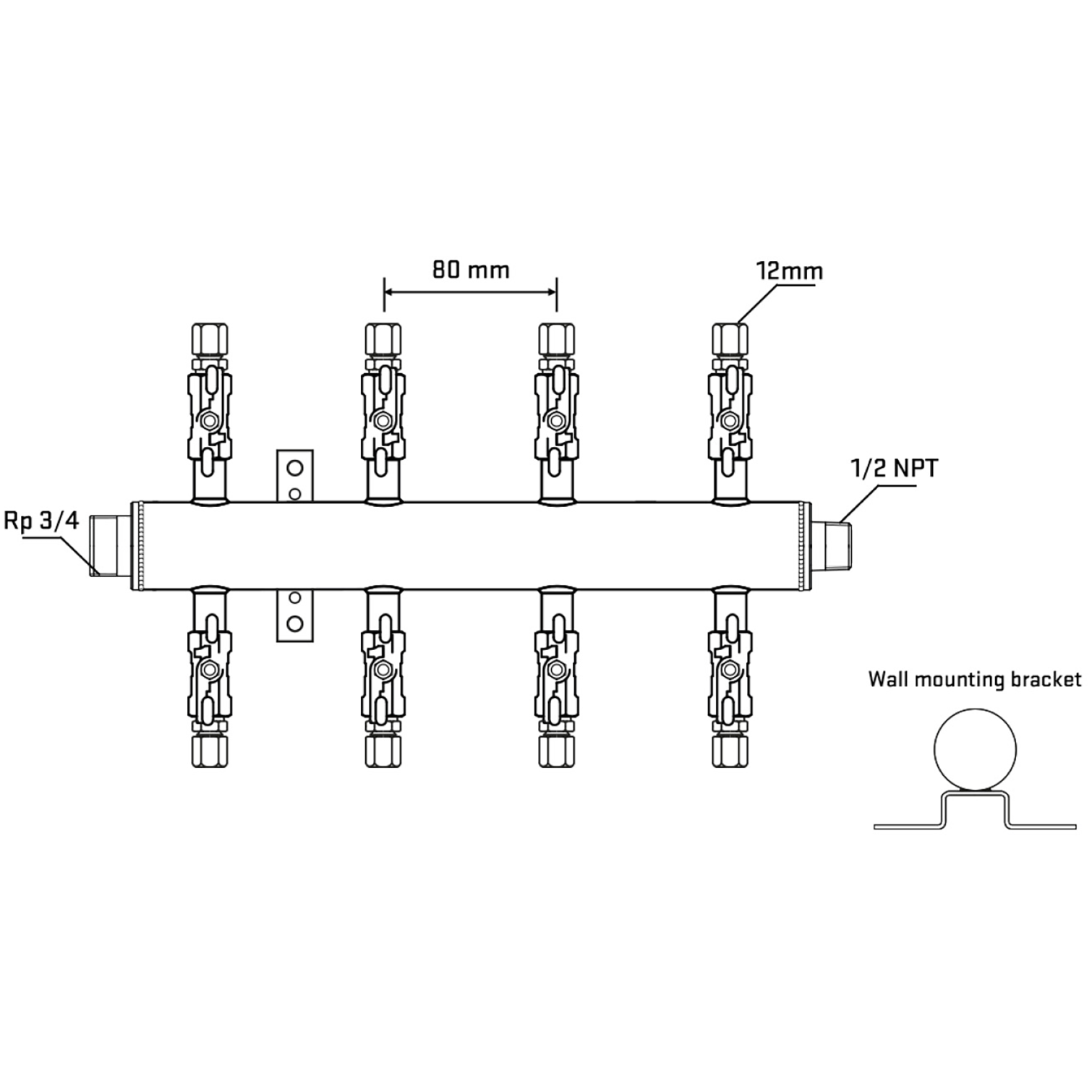 M508A030632 Manifolds Stainless Steel Double Sided