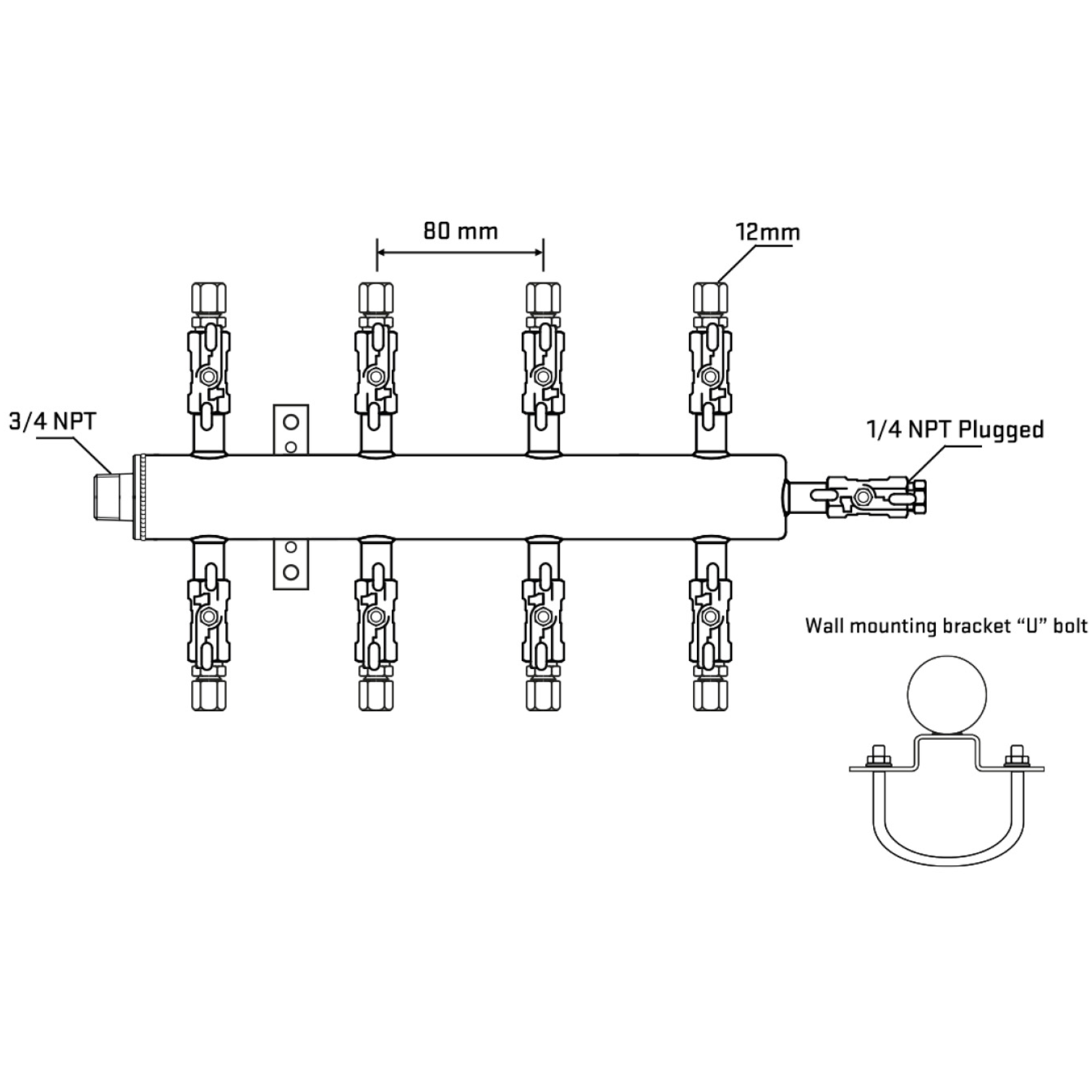 M508A030821 Manifolds Stainless Steel Double Sided