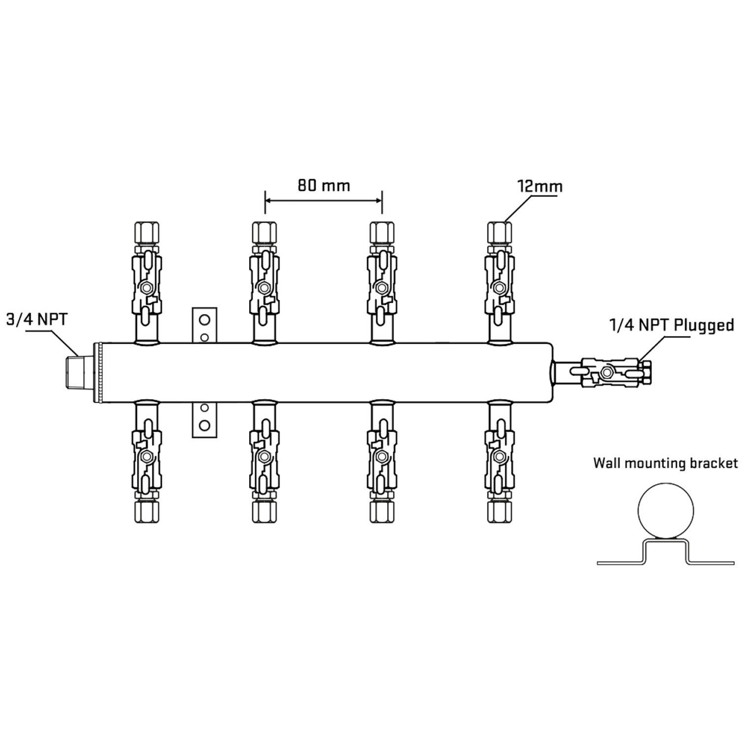 M508A030822 Manifolds Stainless Steel Double Sided