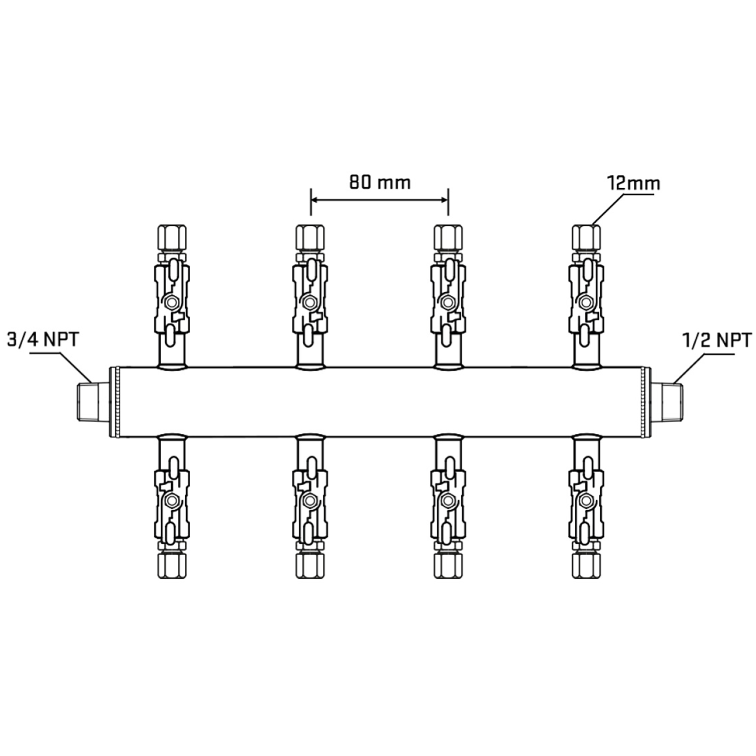 M508A030830 Manifolds Stainless Steel Double Sided