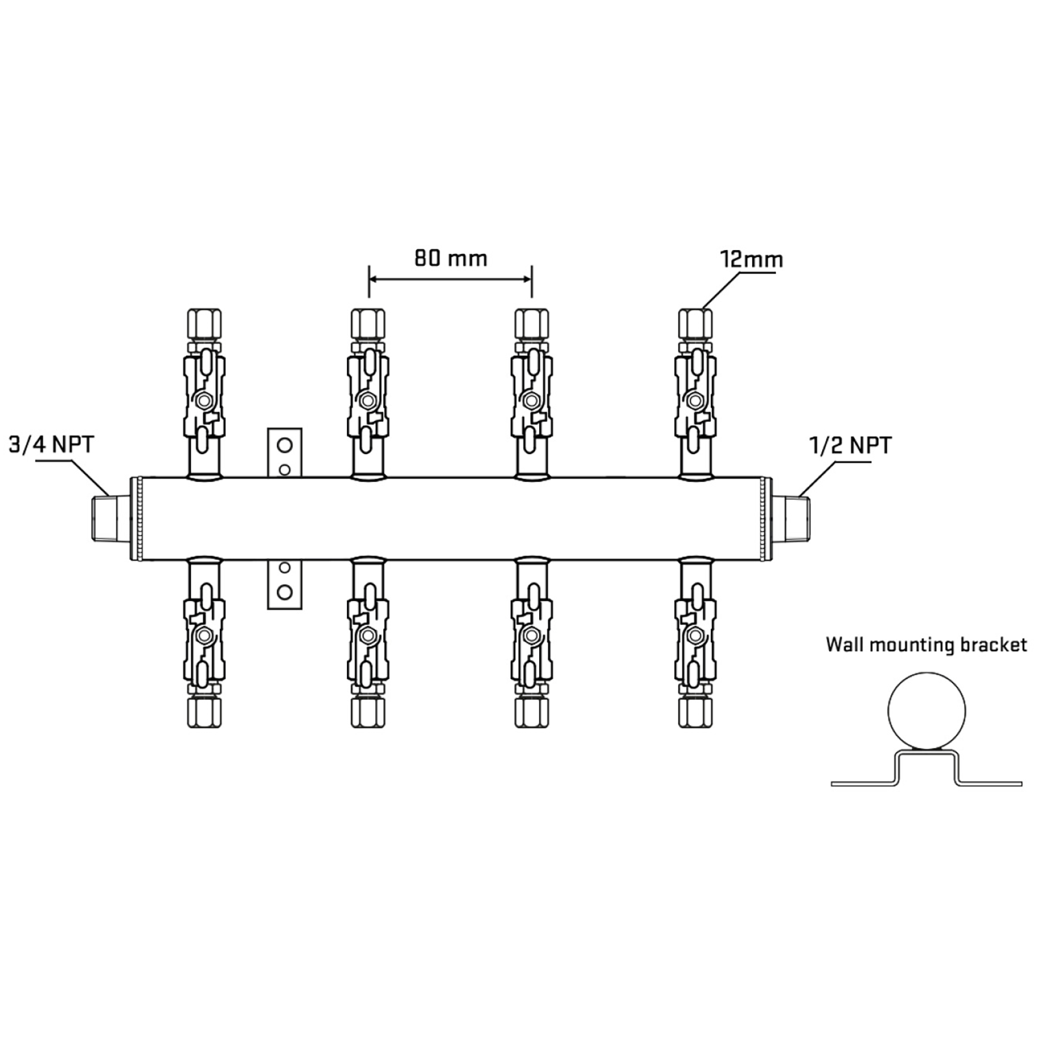 M508A030832 Manifolds Stainless Steel Double Sided