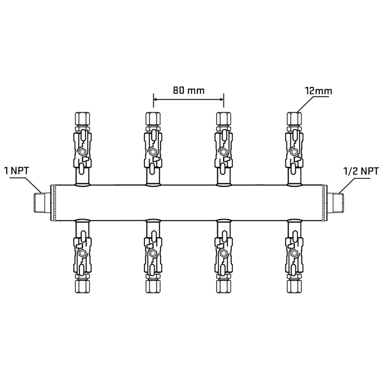 M508A030930 Manifolds Stainless Steel Double Sided