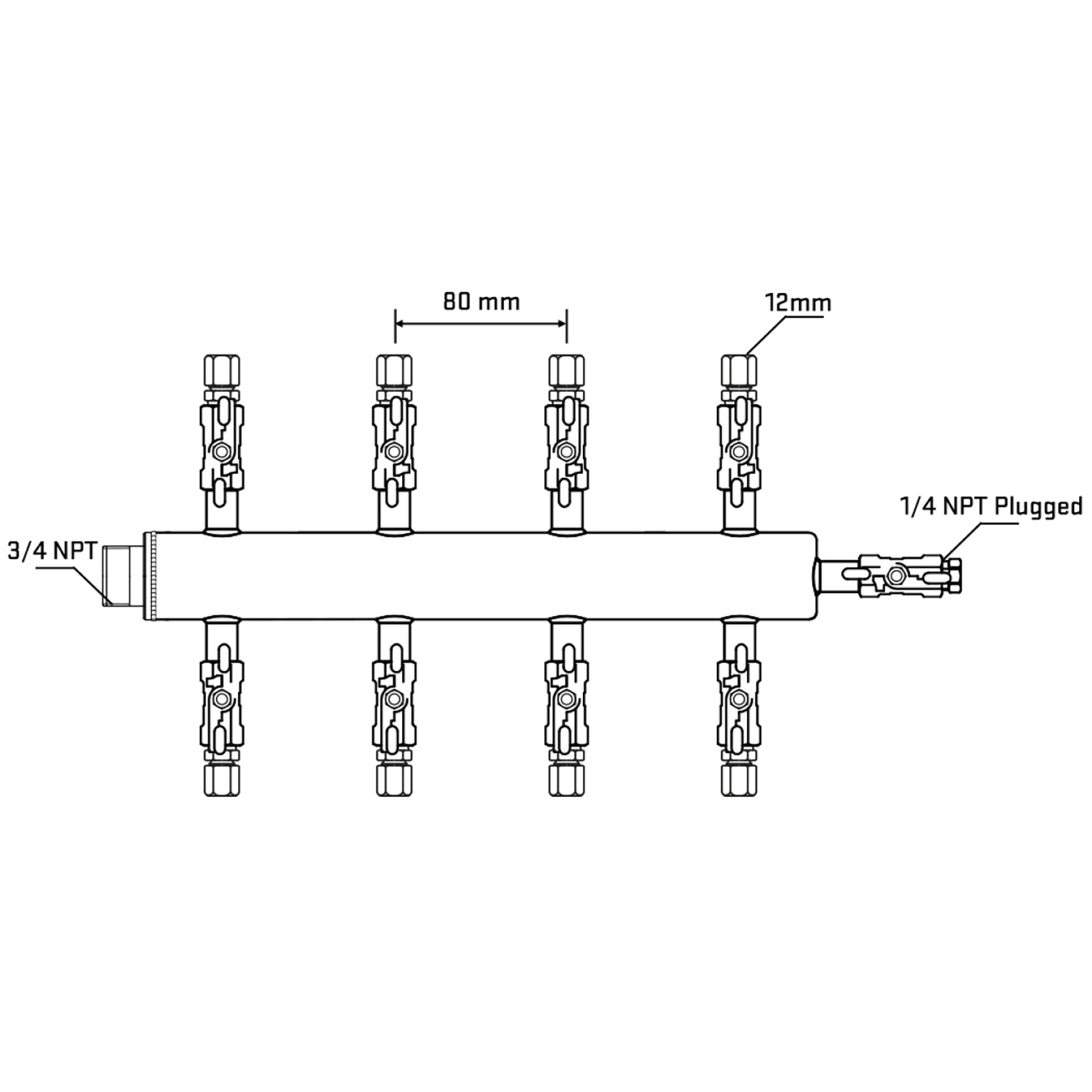 M508A031020 Manifolds Stainless Steel Double Sided