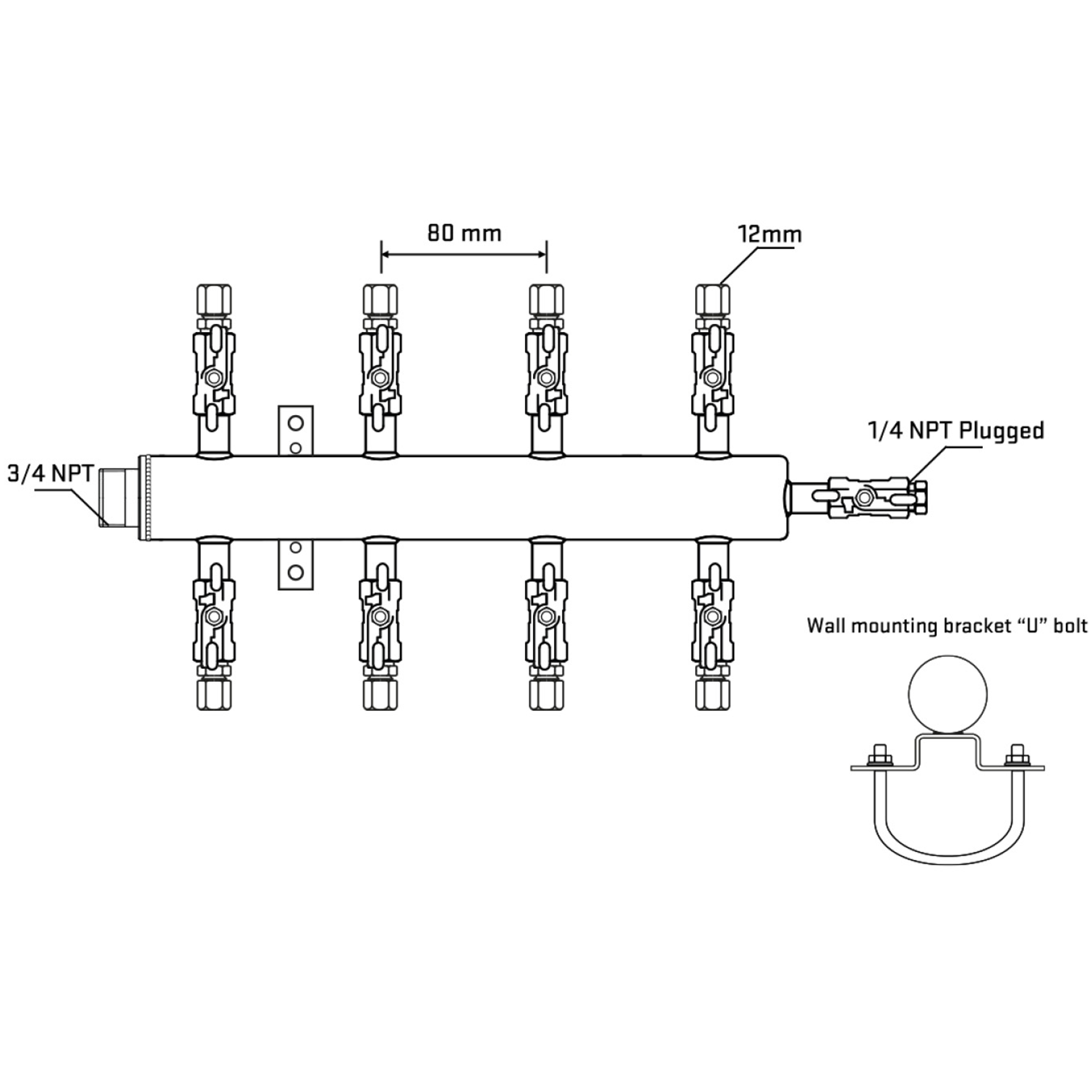 M508A031021 Manifolds Stainless Steel Double Sided