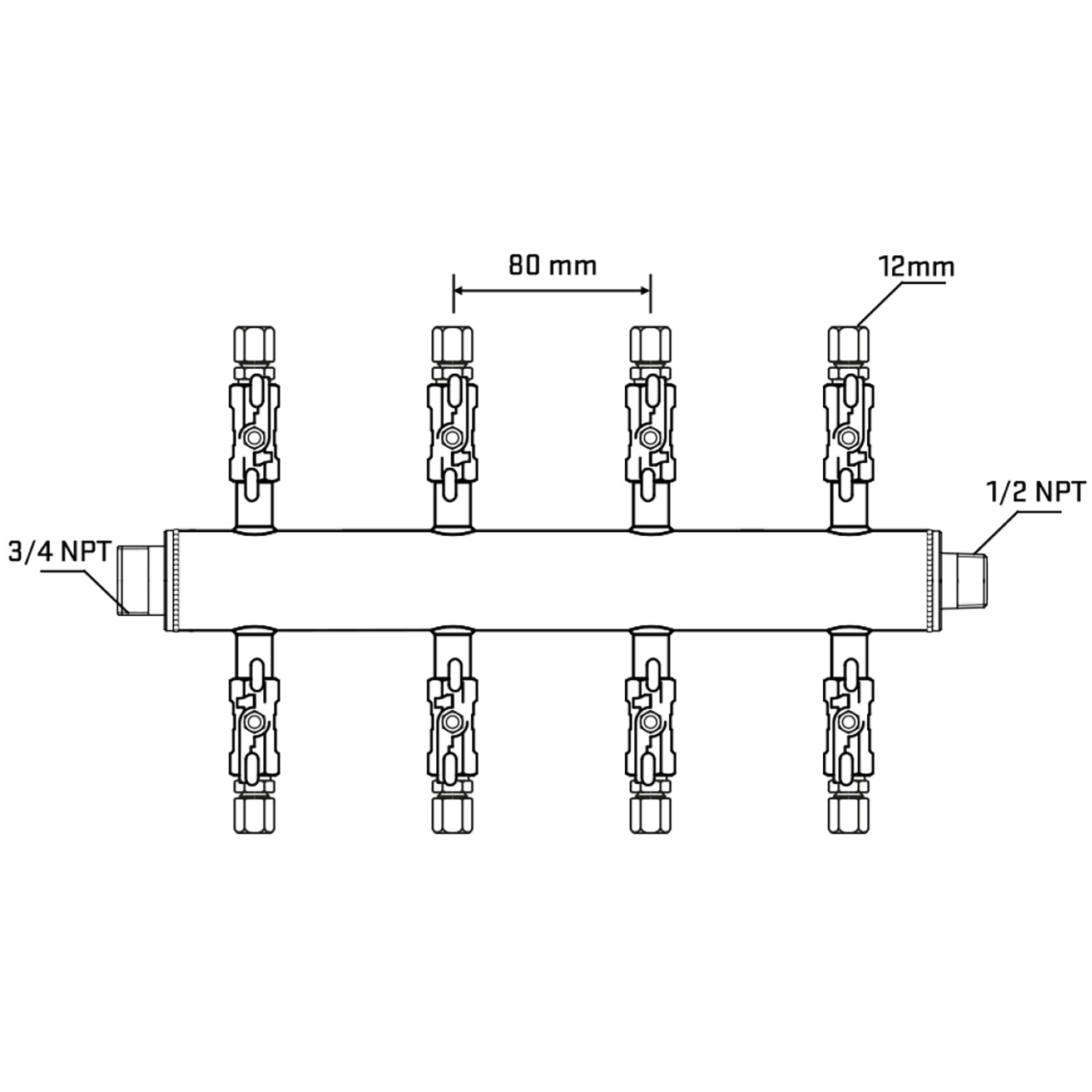 M508A031030 Manifolds Stainless Steel Double Sided