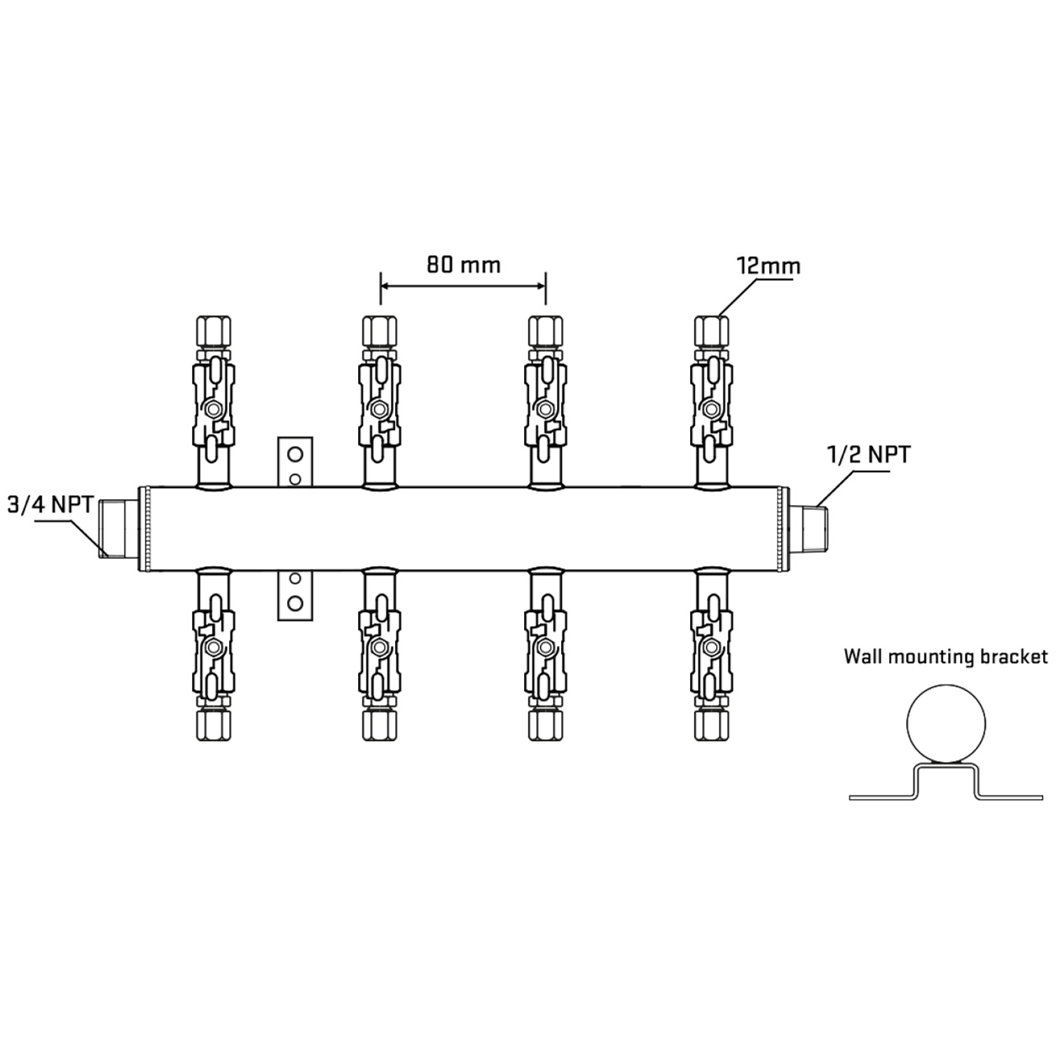 M508A031032 Manifolds Stainless Steel Double Sided