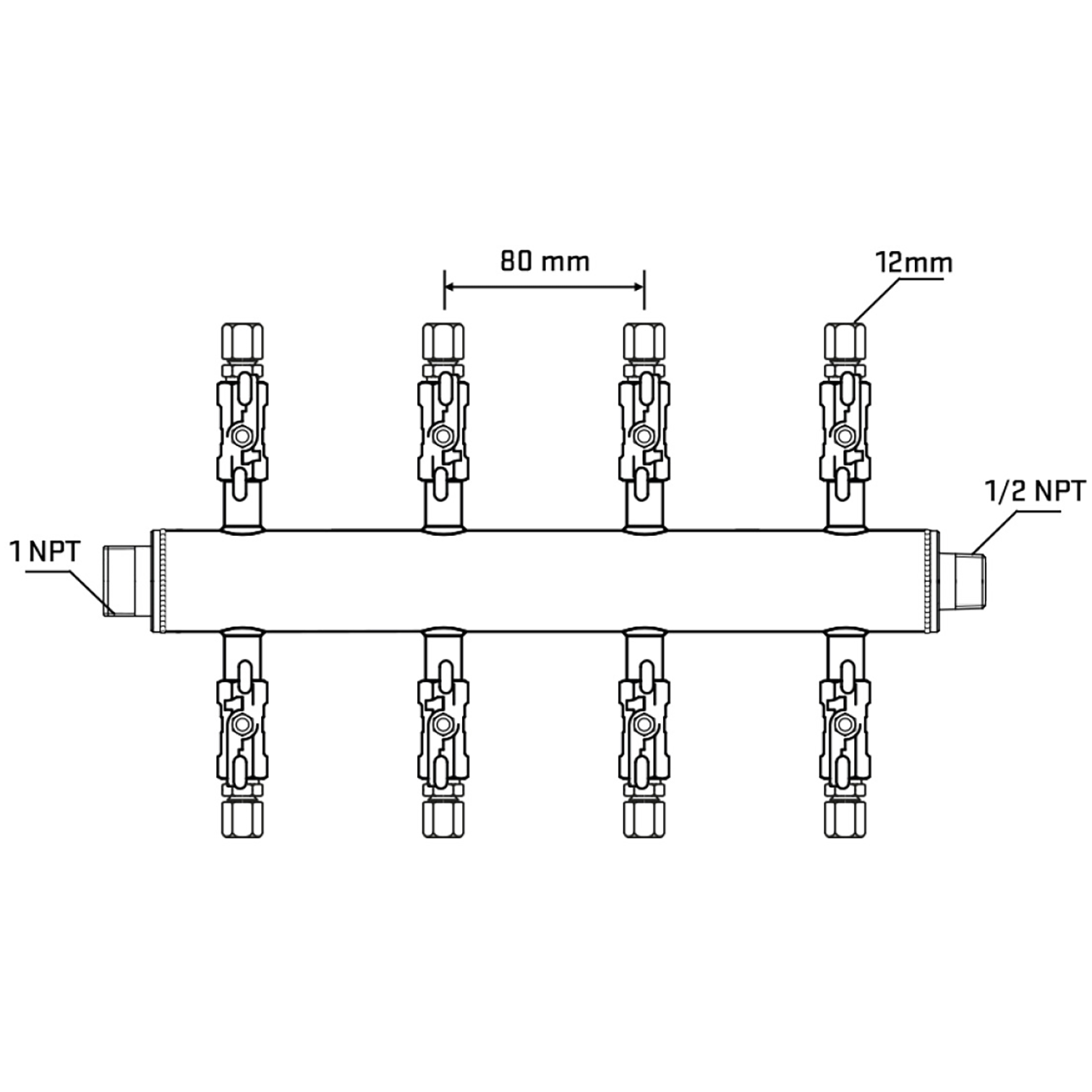 M508A031130 Manifolds Stainless Steel Double Sided