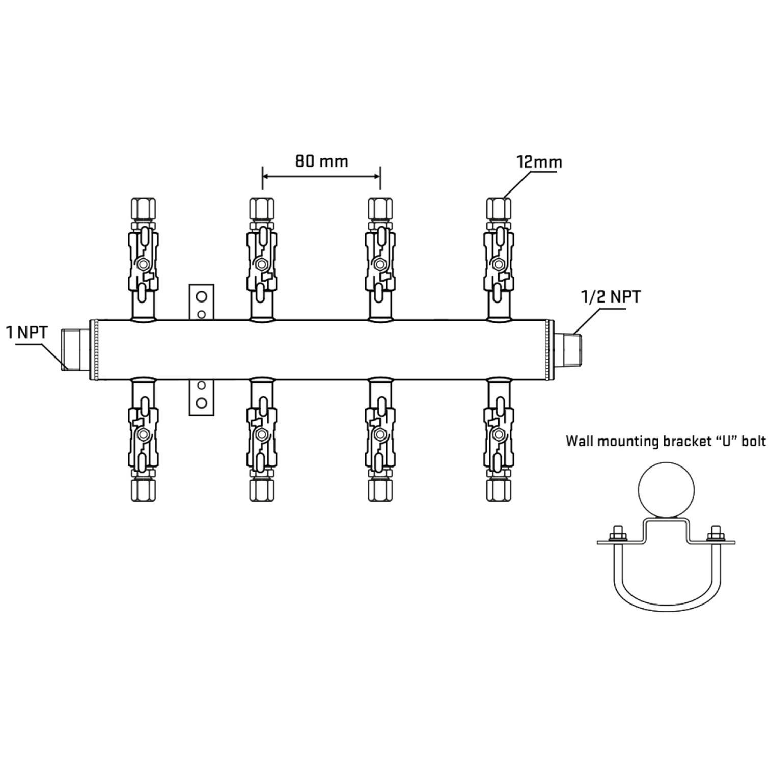 M508A031131 Manifolds Stainless Steel Double Sided