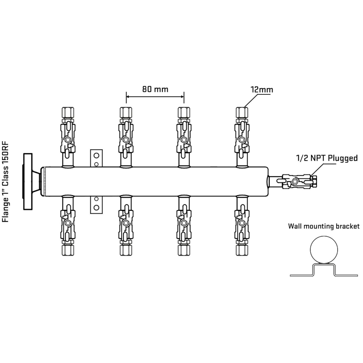 M508A040112 Manifolds Stainless Steel Double Sided