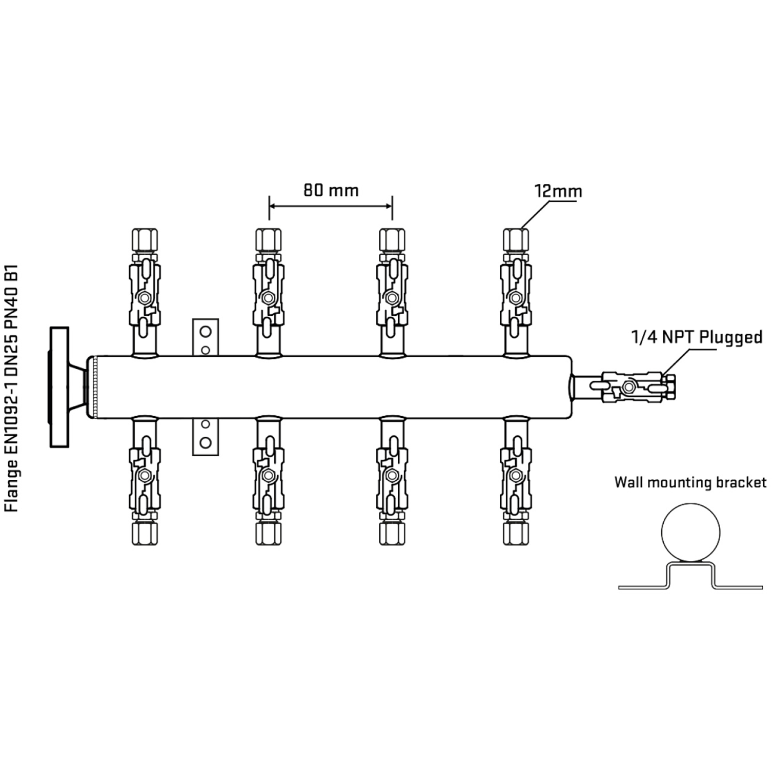 M508A040322 Manifolds Stainless Steel Double Sided