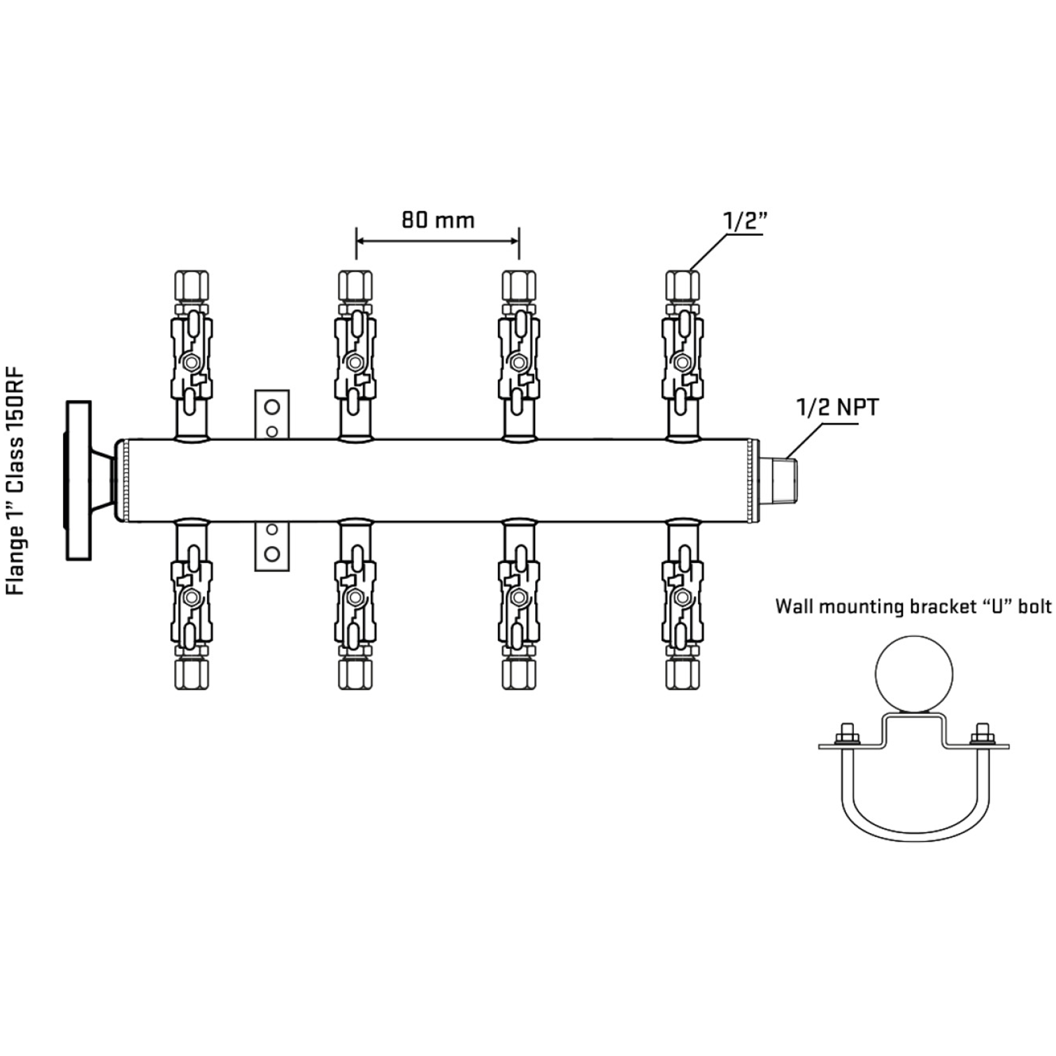 M508A050131 Manifolds Stainless Steel Double Sided