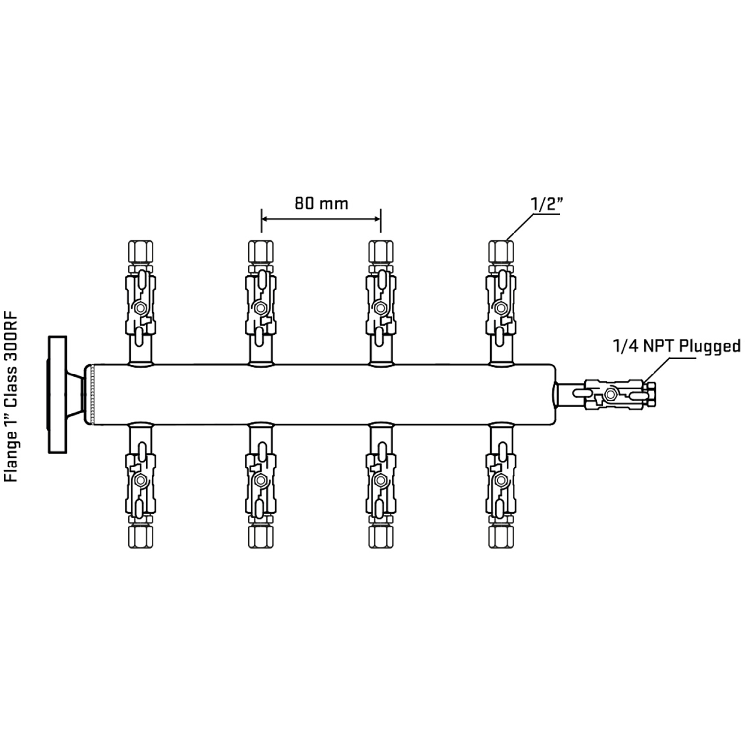 M508A050220 Manifolds Stainless Steel Double Sided