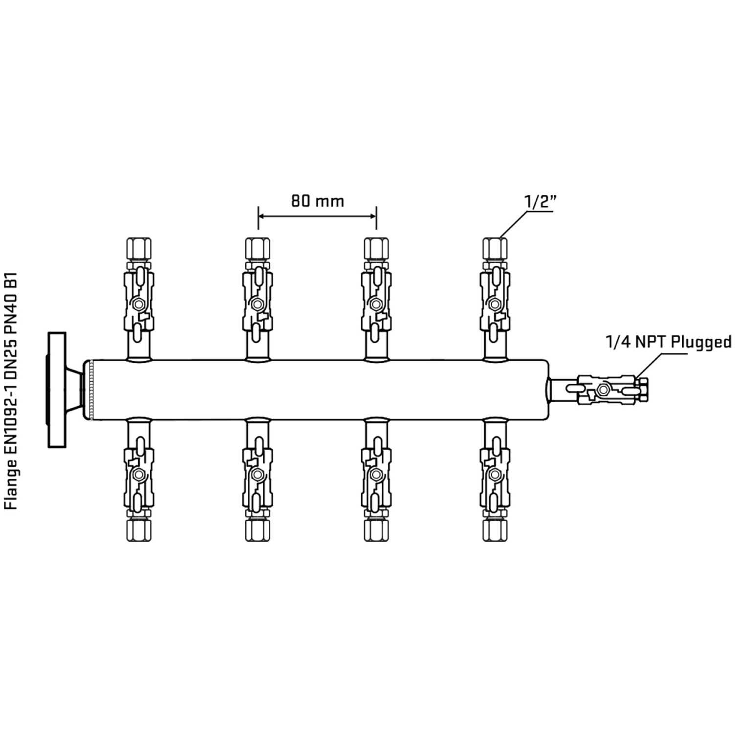 M508A050320 Manifolds Stainless Steel Double Sided