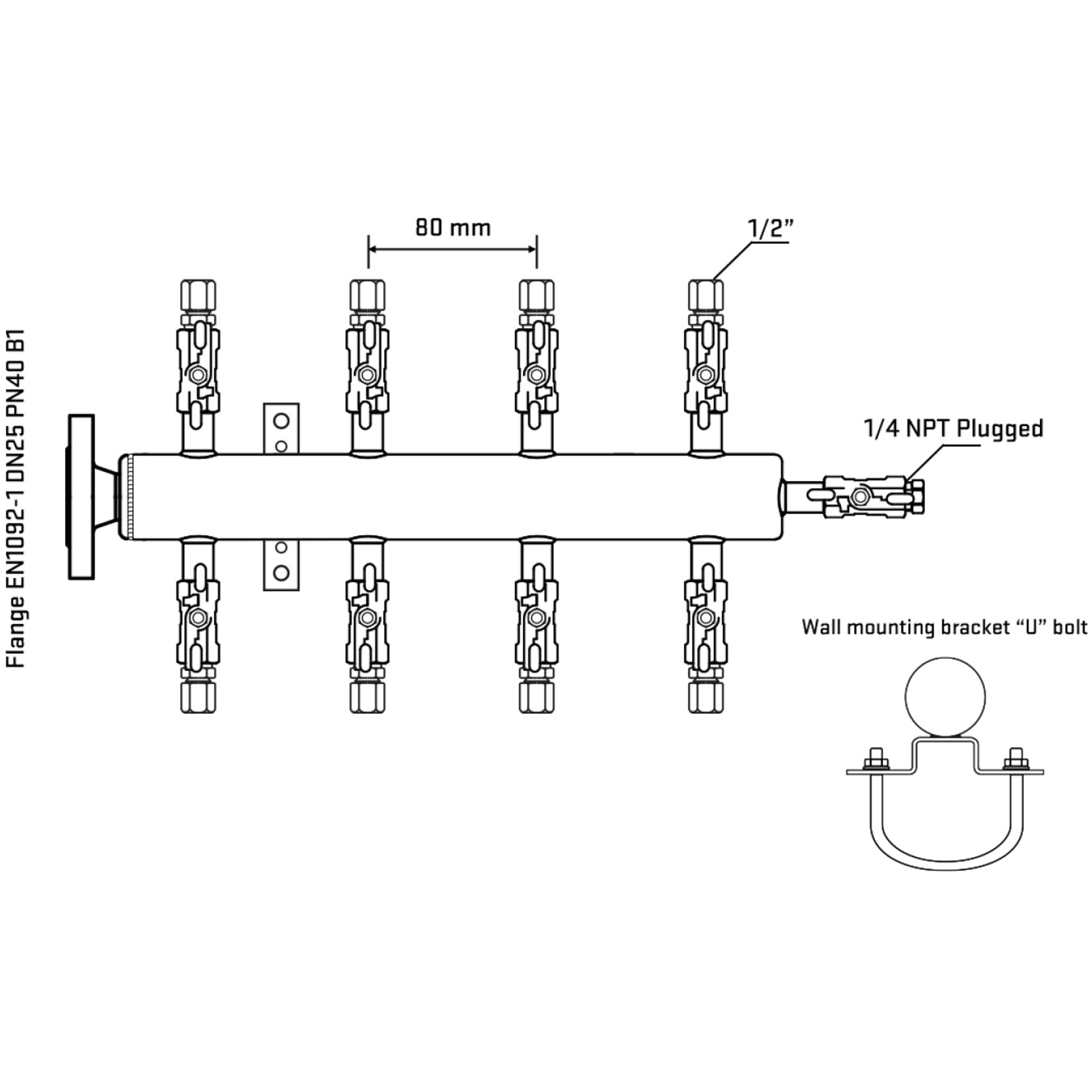 M508A050321 Manifolds Stainless Steel Double Sided