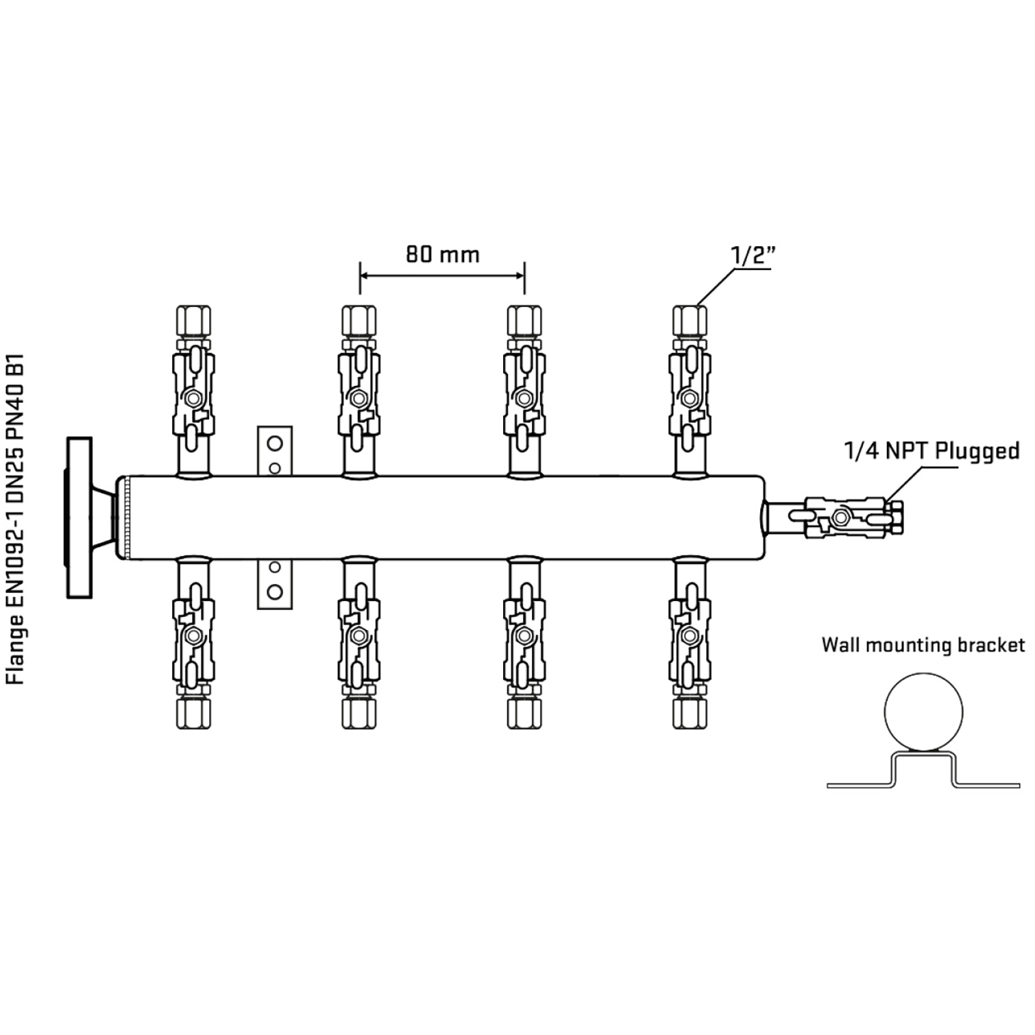 M508A050322 Manifolds Stainless Steel Double Sided