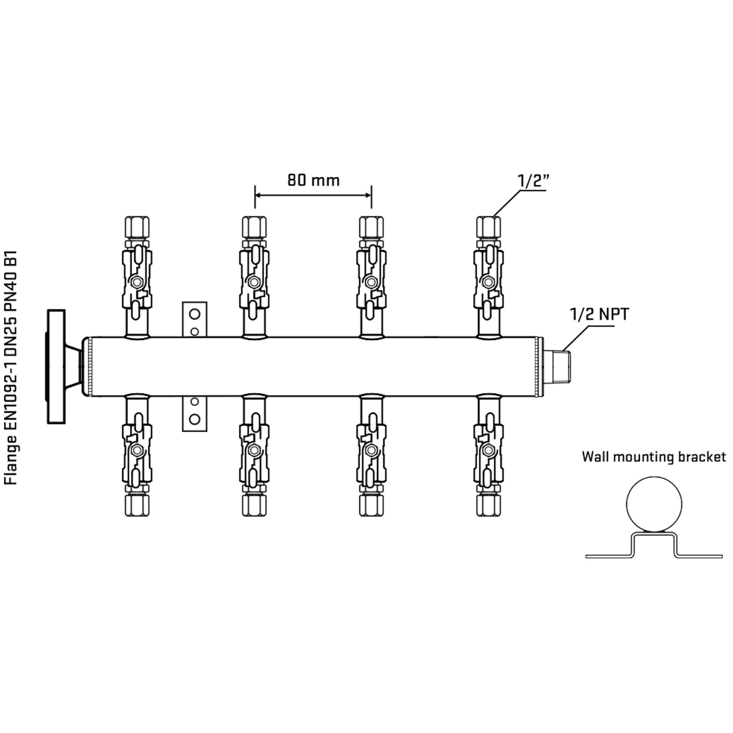 M508A050332 Manifolds Stainless Steel Double Sided