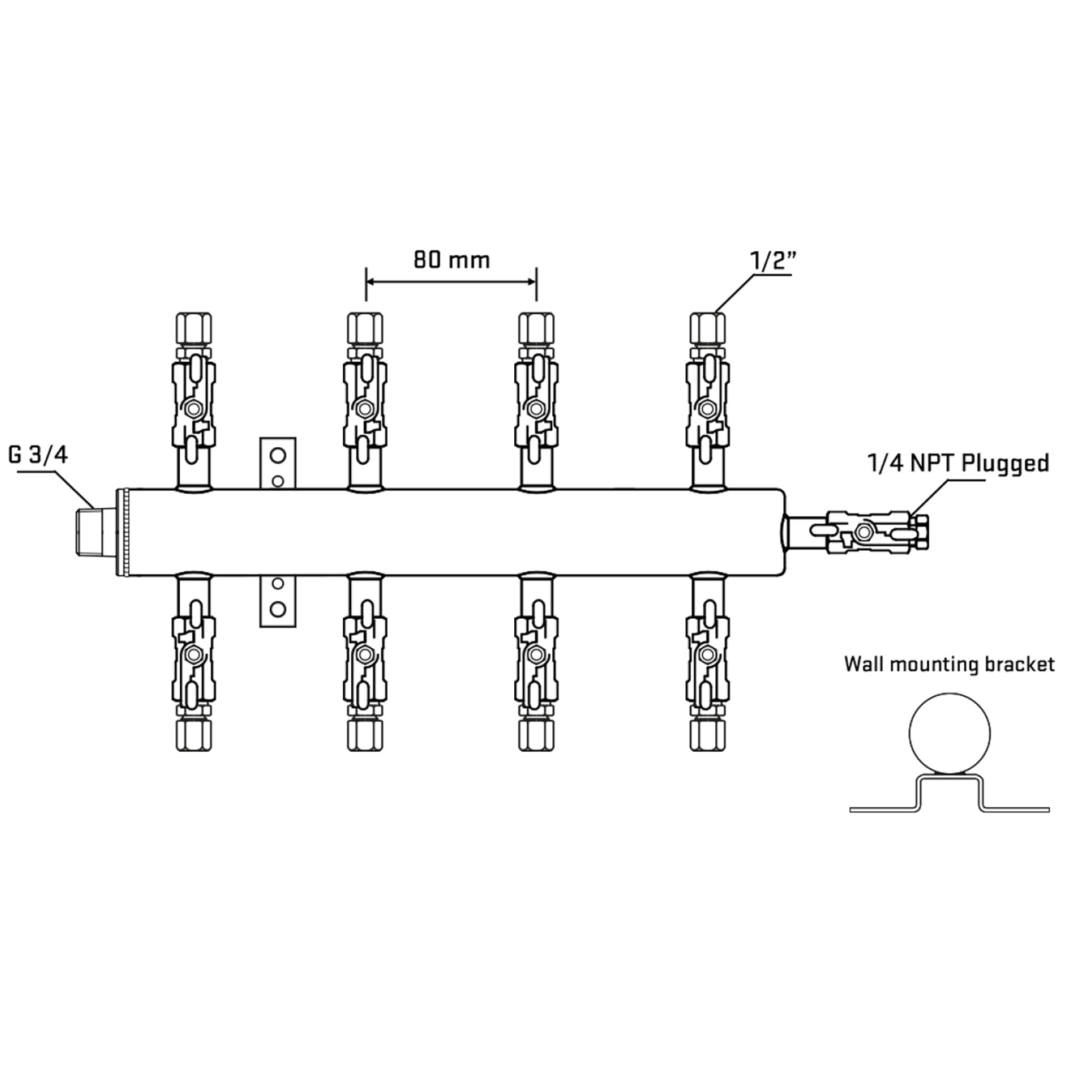 M508A050422 Manifolds Stainless Steel Double Sided