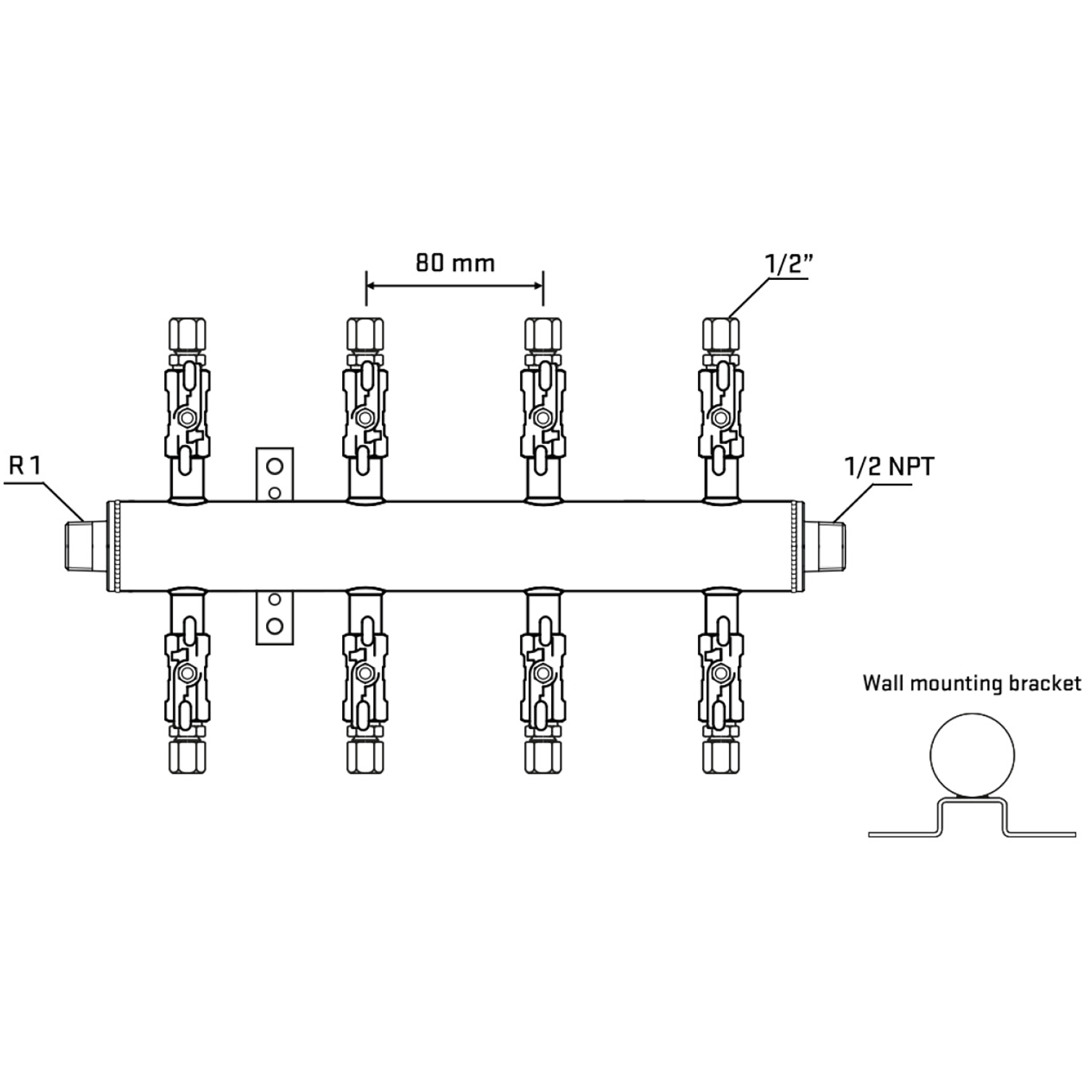 M508A050532 Manifolds Stainless Steel Double Sided