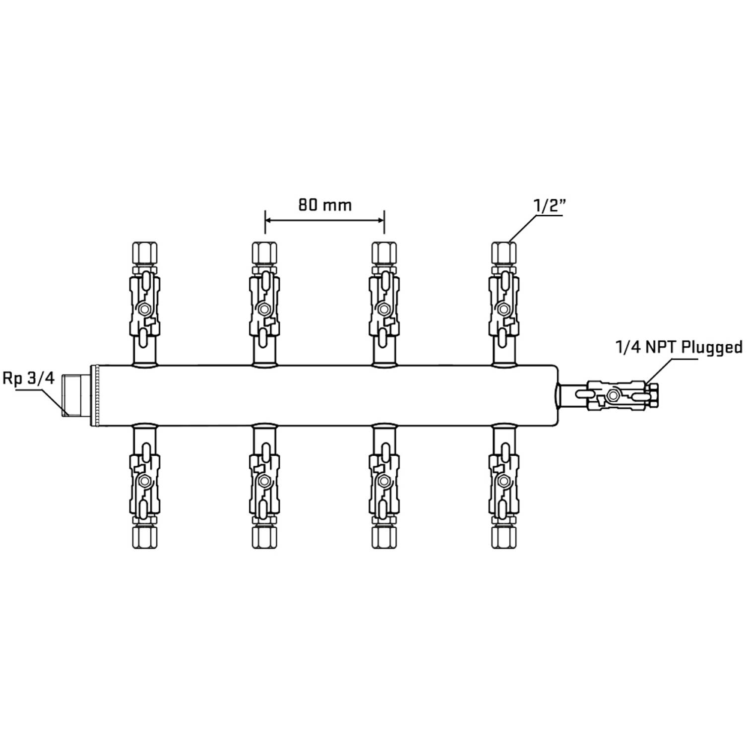 M508A050620 Manifolds Stainless Steel Double Sided