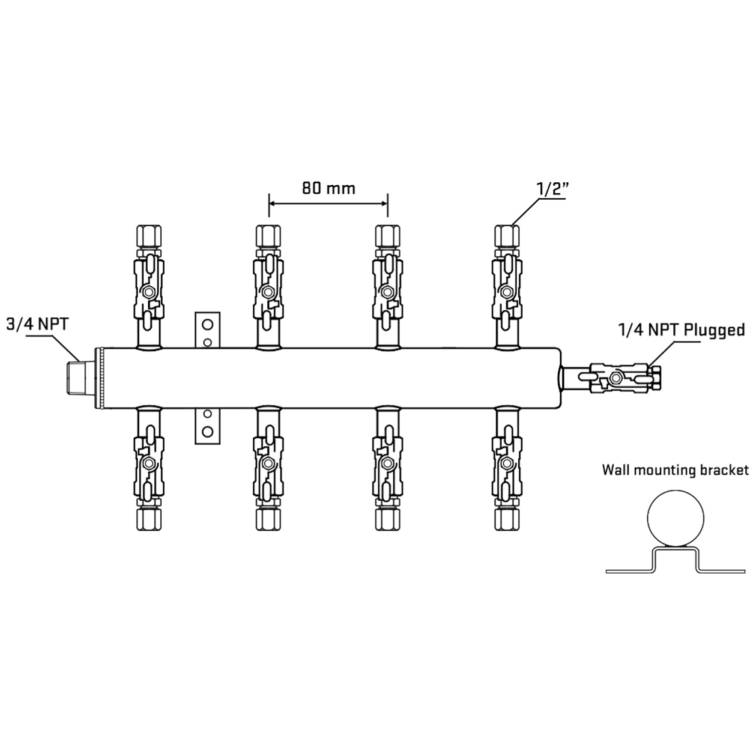 M508A050822 Manifolds Stainless Steel Double Sided