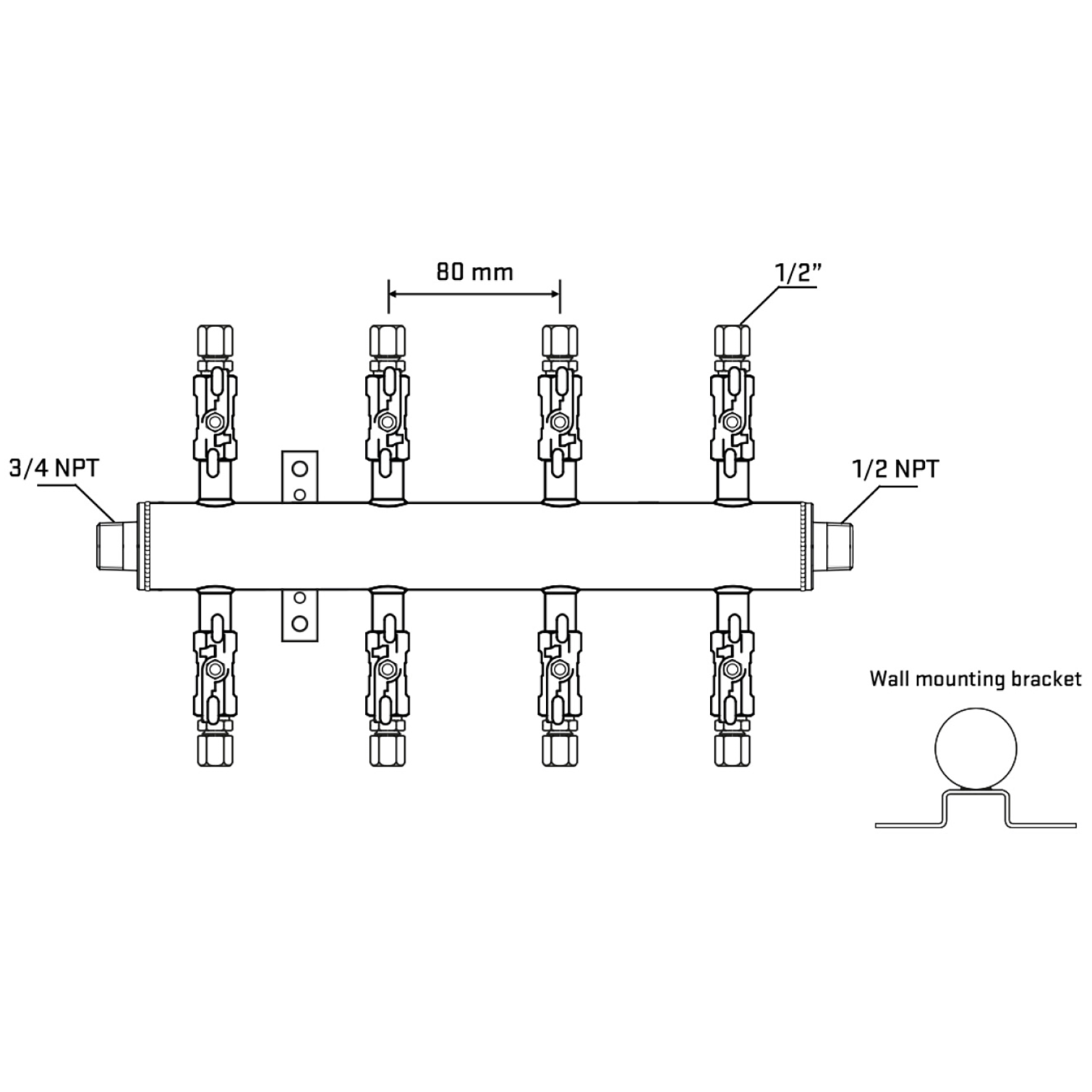 M508A050832 Manifolds Stainless Steel Double Sided