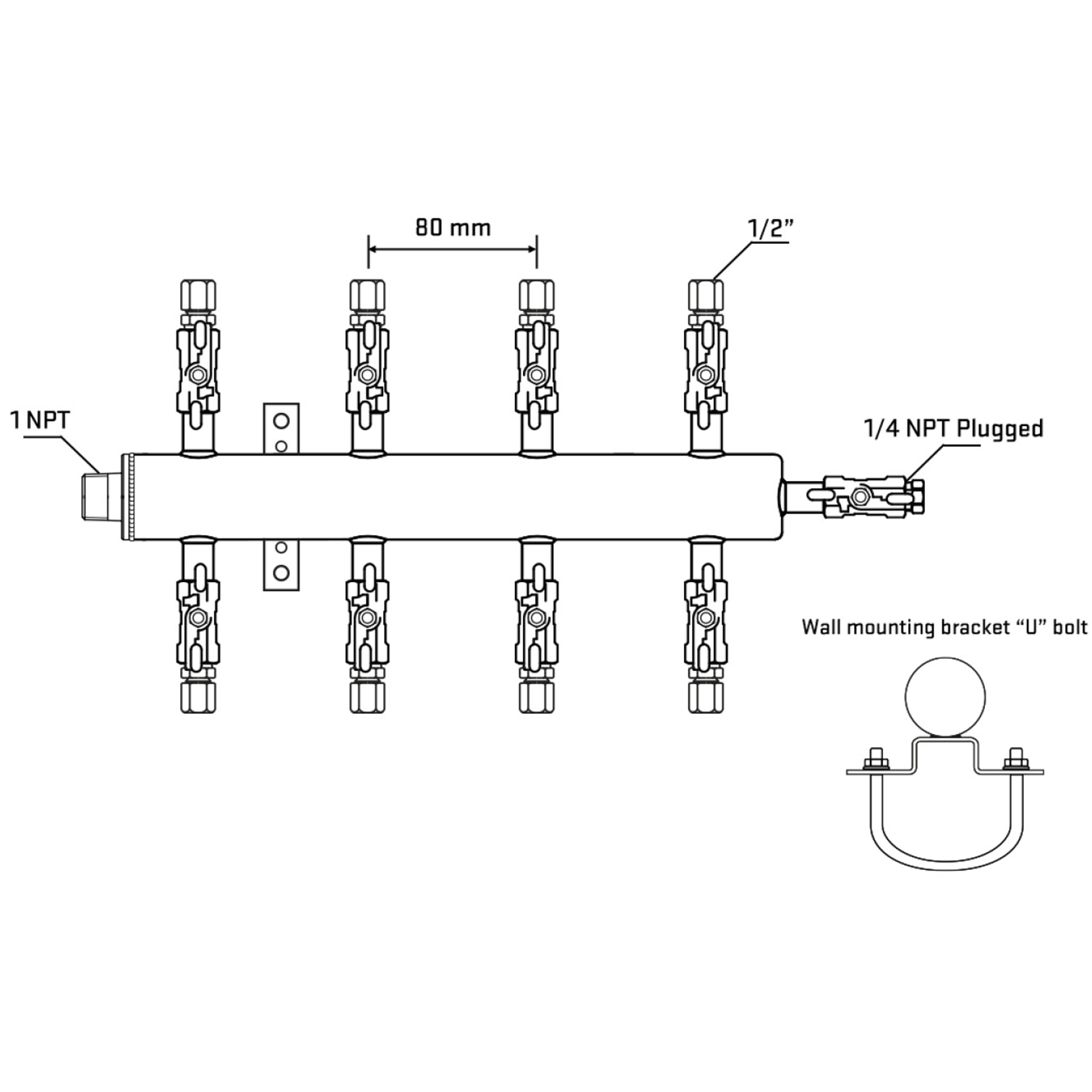 M508A050921 Manifolds Stainless Steel Double Sided