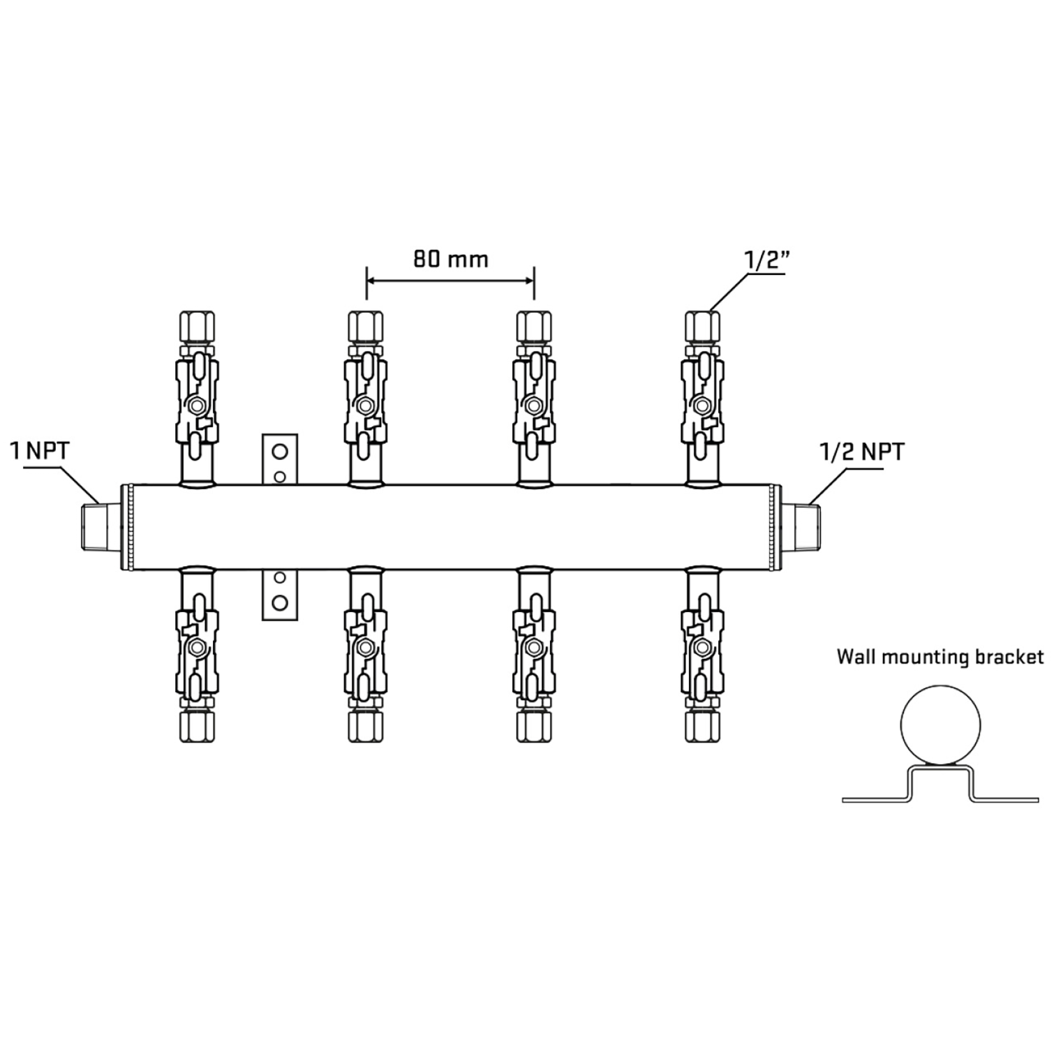 M508A050932 Manifolds Stainless Steel Double Sided