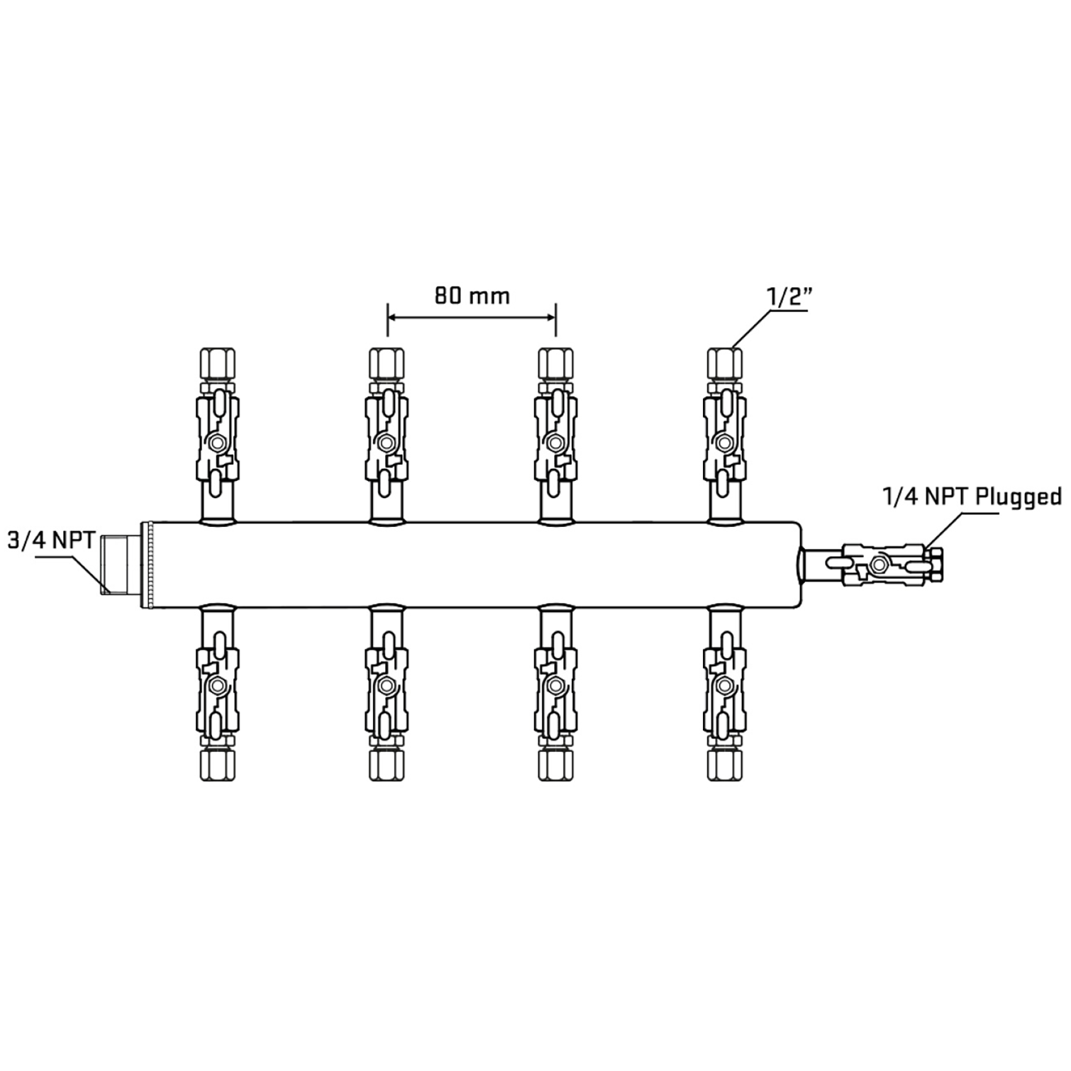 M508A051020 Manifolds Stainless Steel Double Sided