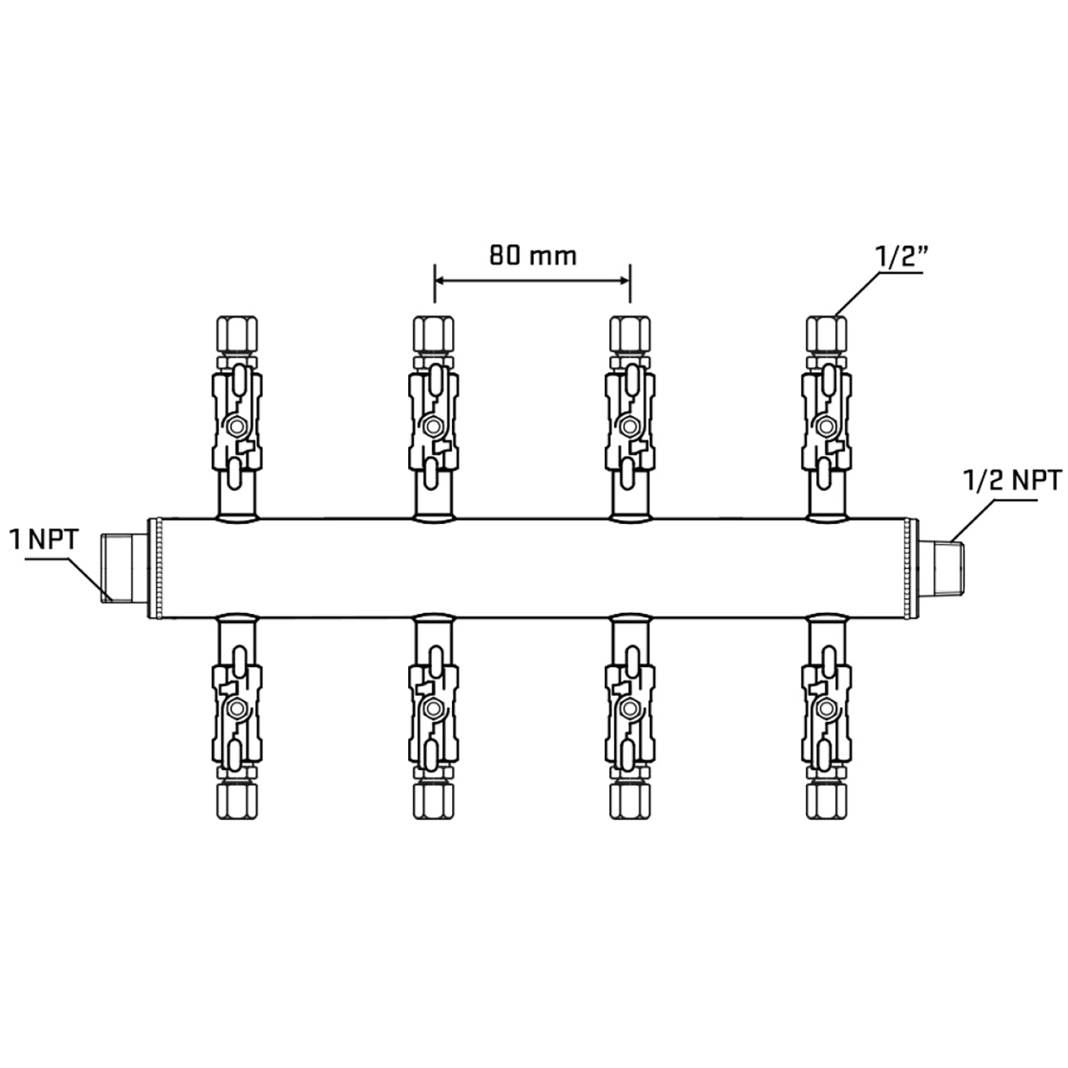 M508A051130 Manifolds Stainless Steel Double Sided