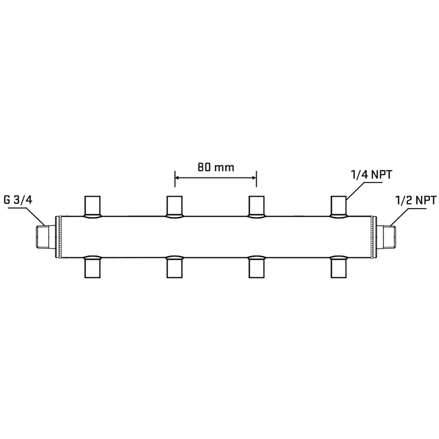 M508A070430 Manifolds Stainless Steel Double Sided