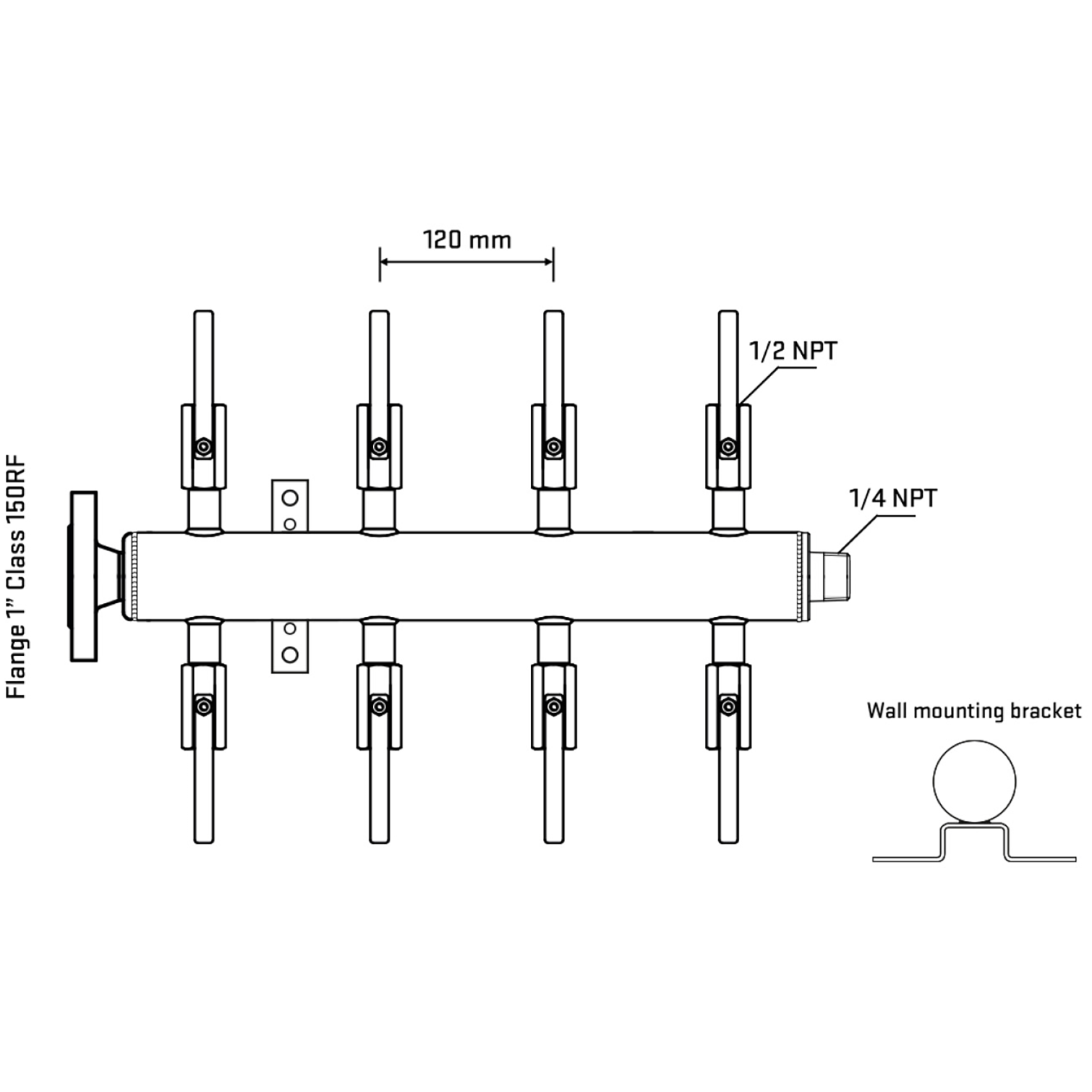 M508B080142 Manifolds Stainless Steel Double Sided