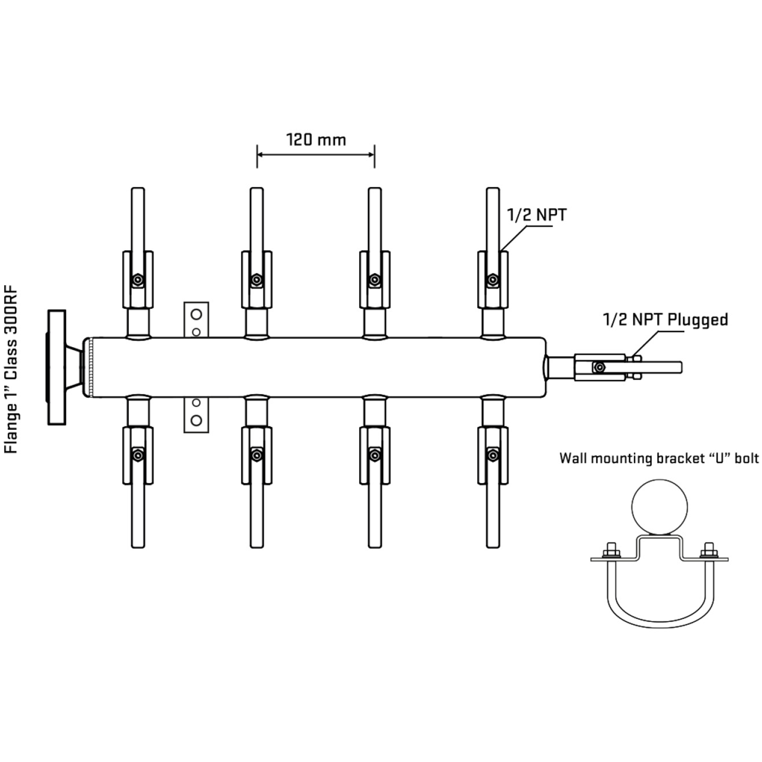 M508B080211 Manifolds Stainless Steel Double Sided