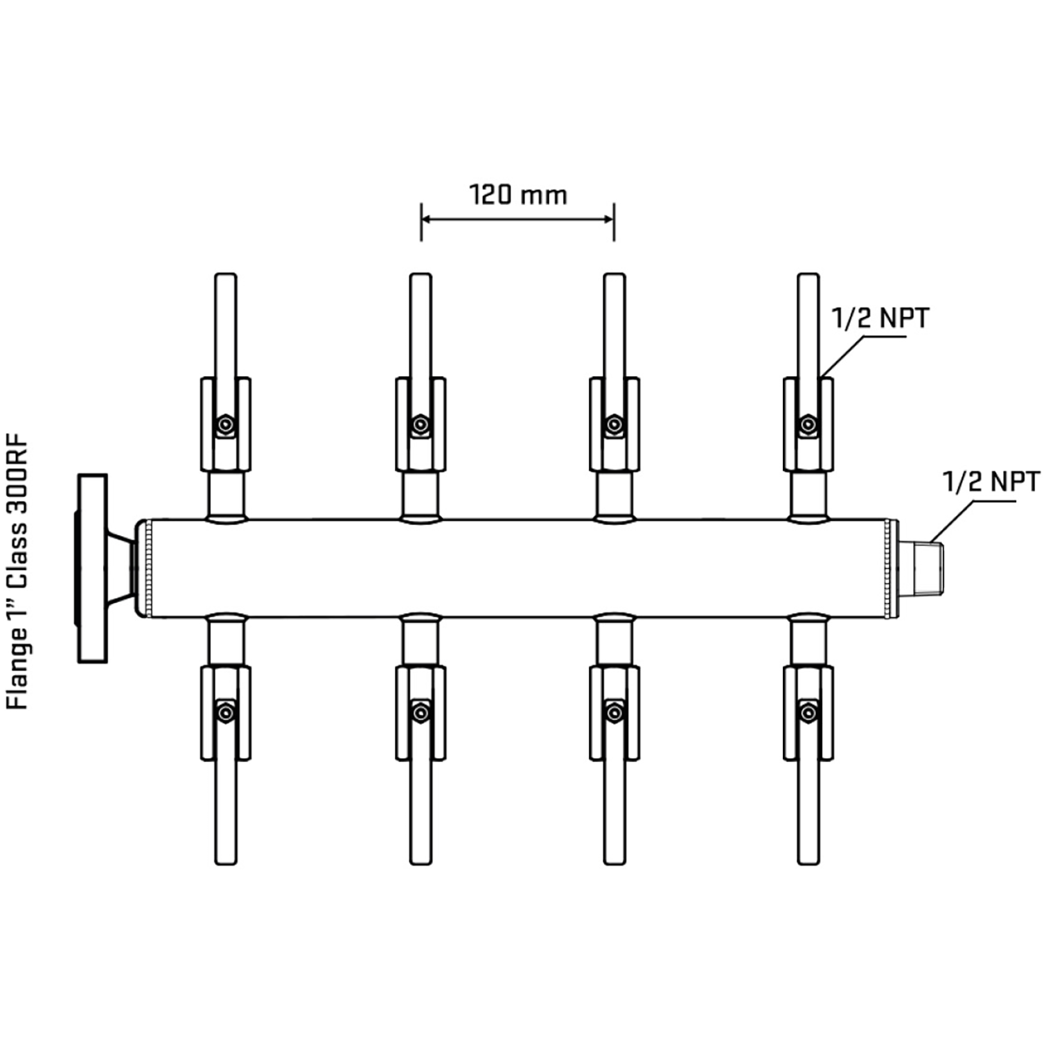 M508B080230 Manifolds Stainless Steel Double Sided