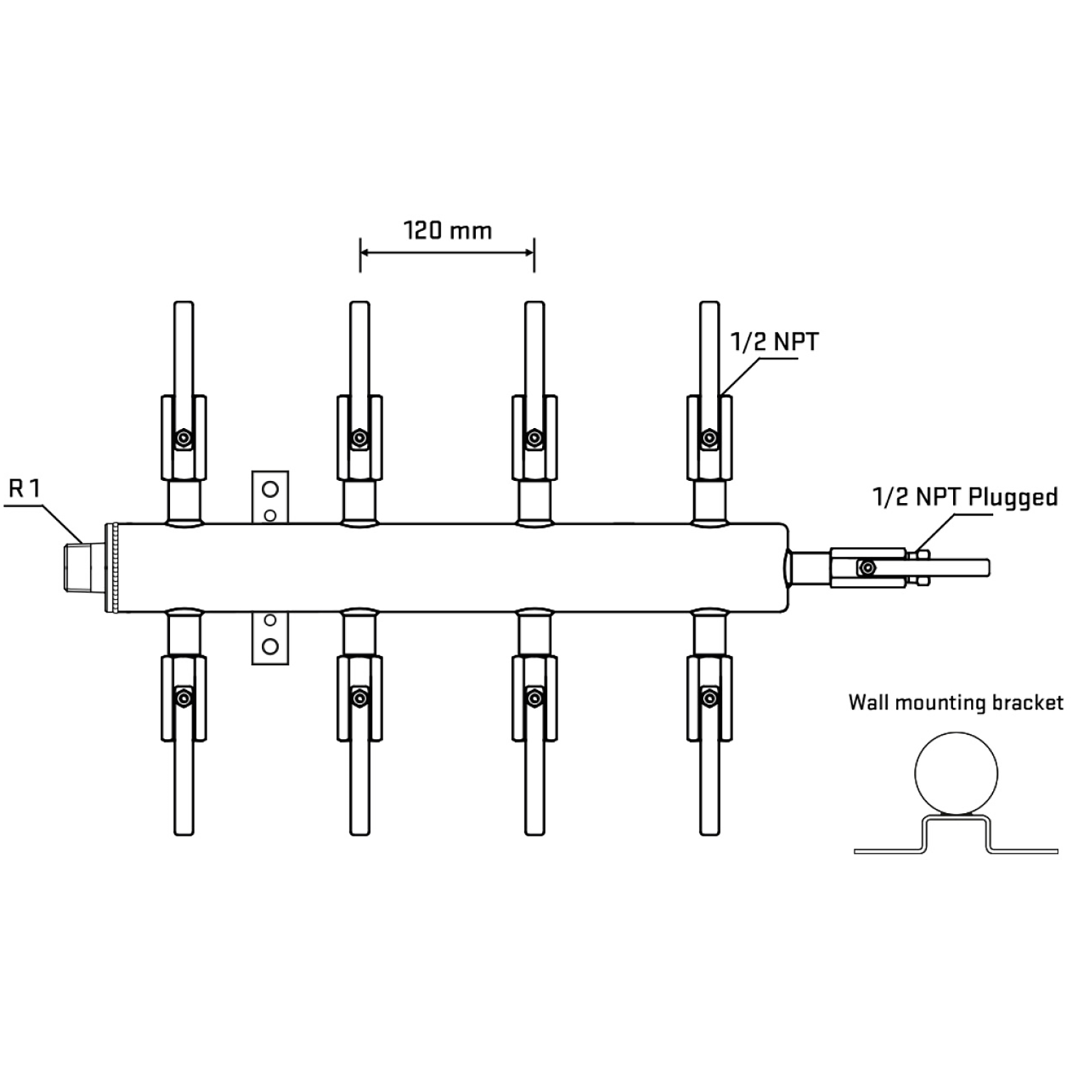 M508B080512 Manifolds Stainless Steel Double Sided