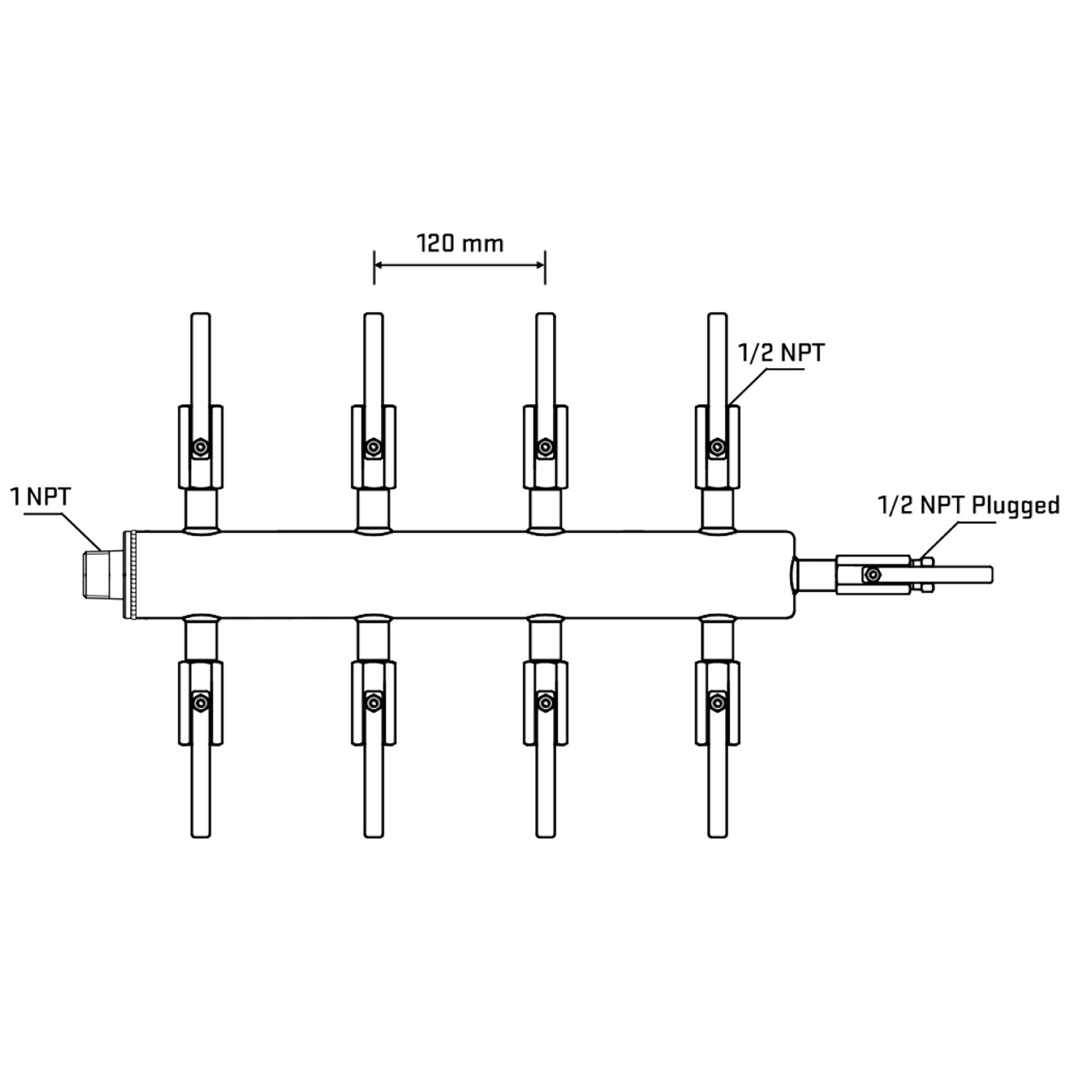 M508B080910 Manifolds Stainless Steel Double Sided