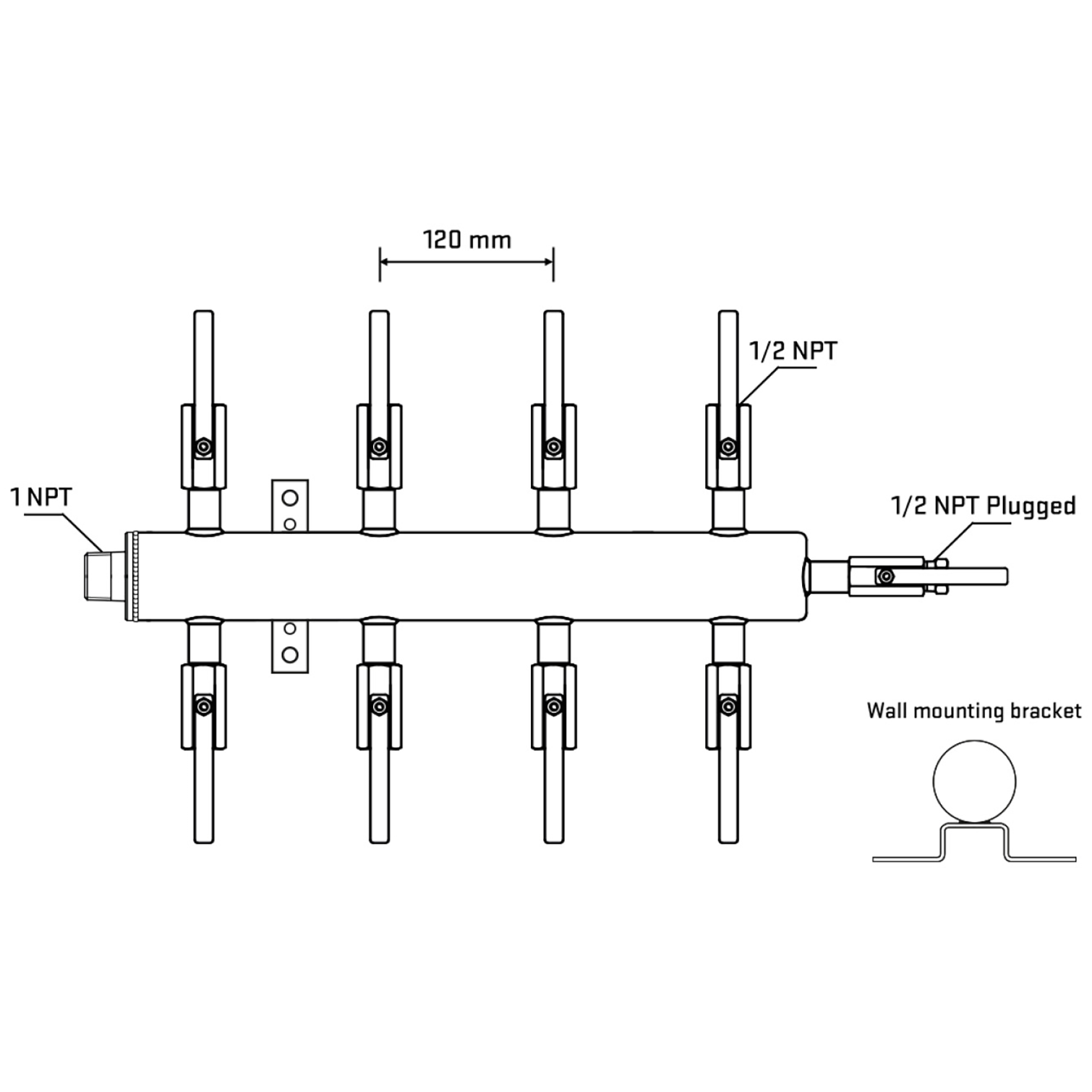 M508B080912 Manifolds Stainless Steel Double Sided