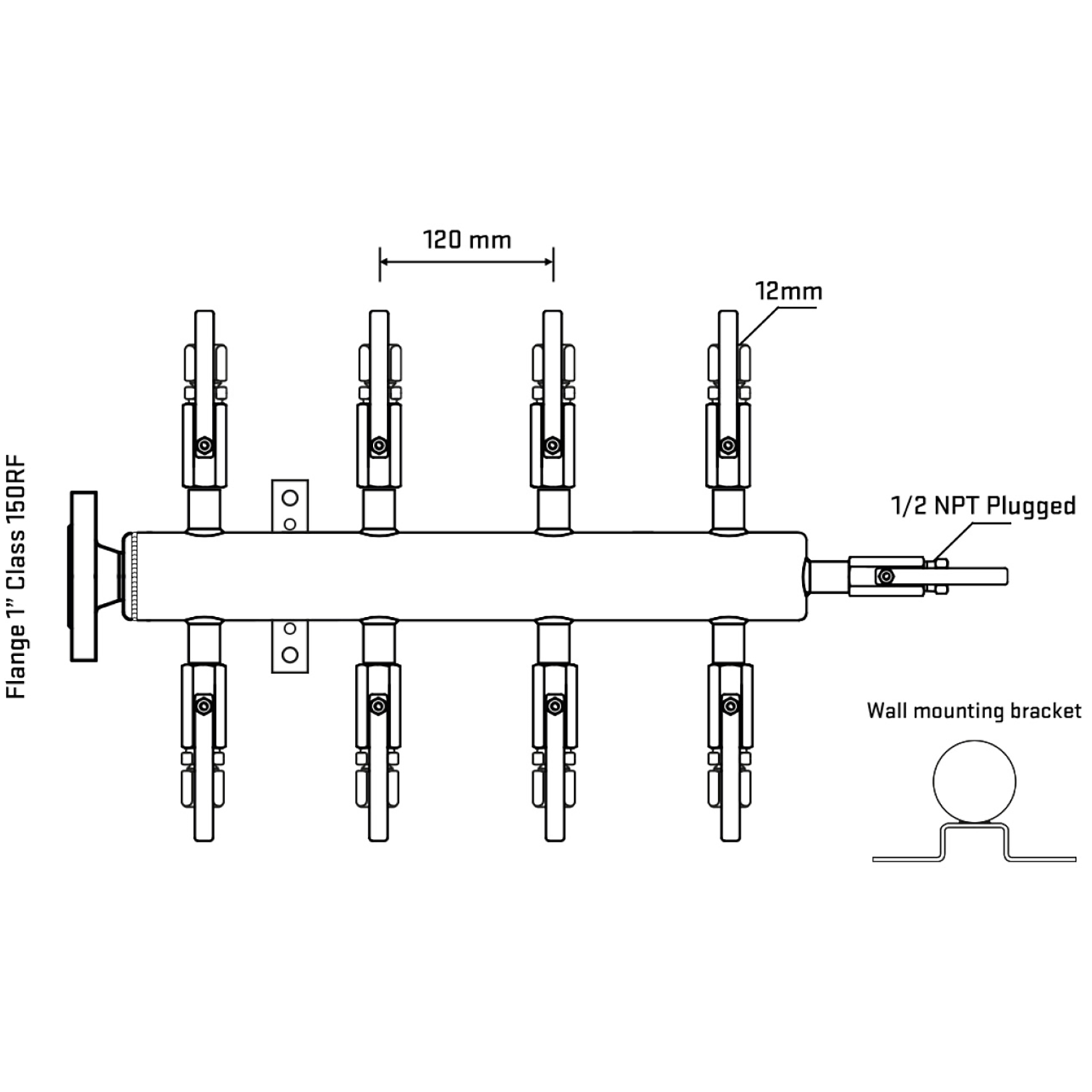 M508B100112 Manifolds Stainless Steel Double Sided