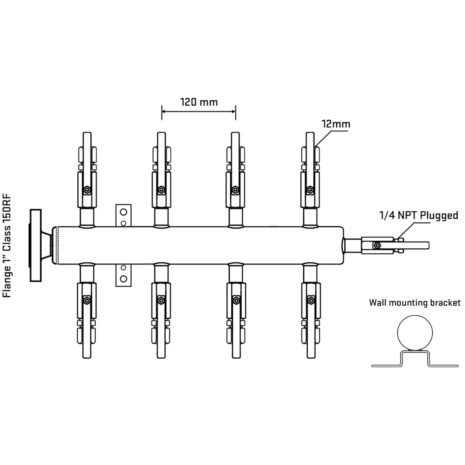 M508B100122 Manifolds Stainless Steel Double Sided