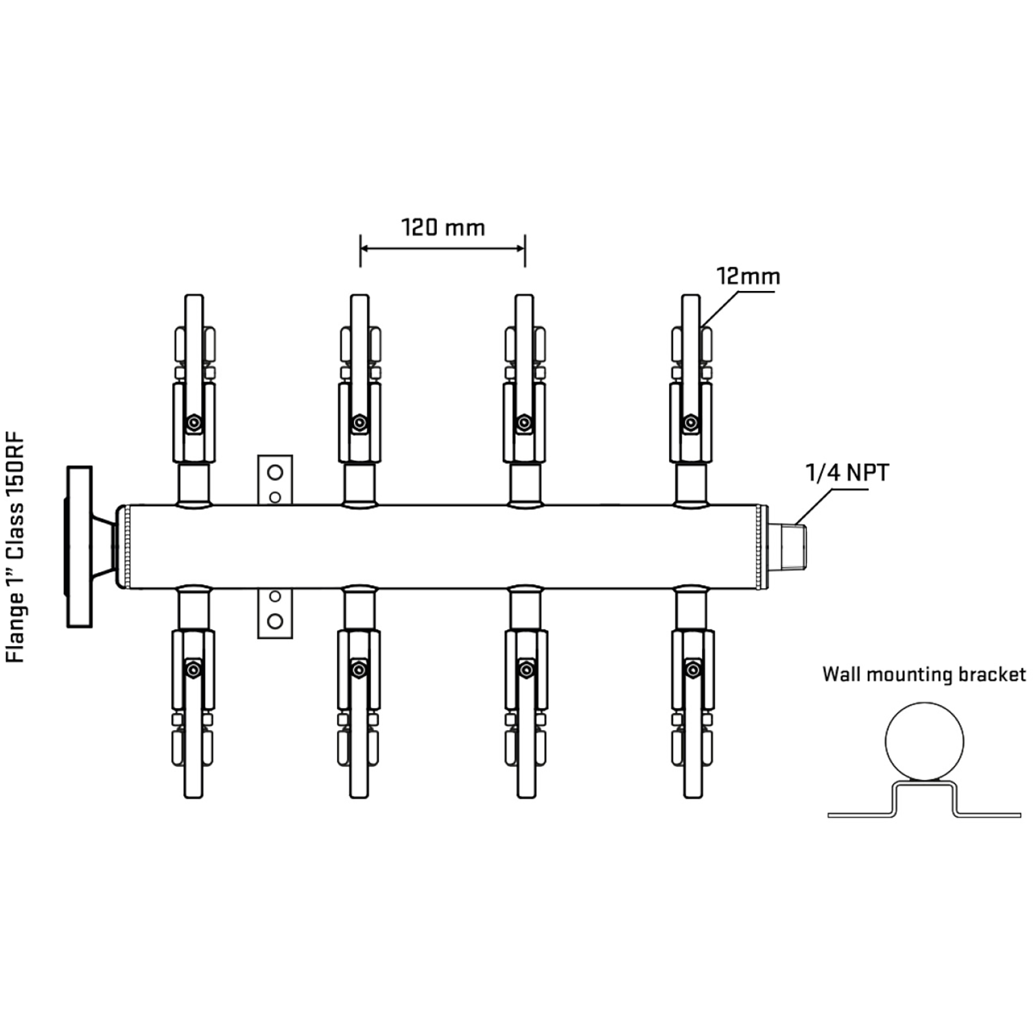 M508B100142 Manifolds Stainless Steel Double Sided