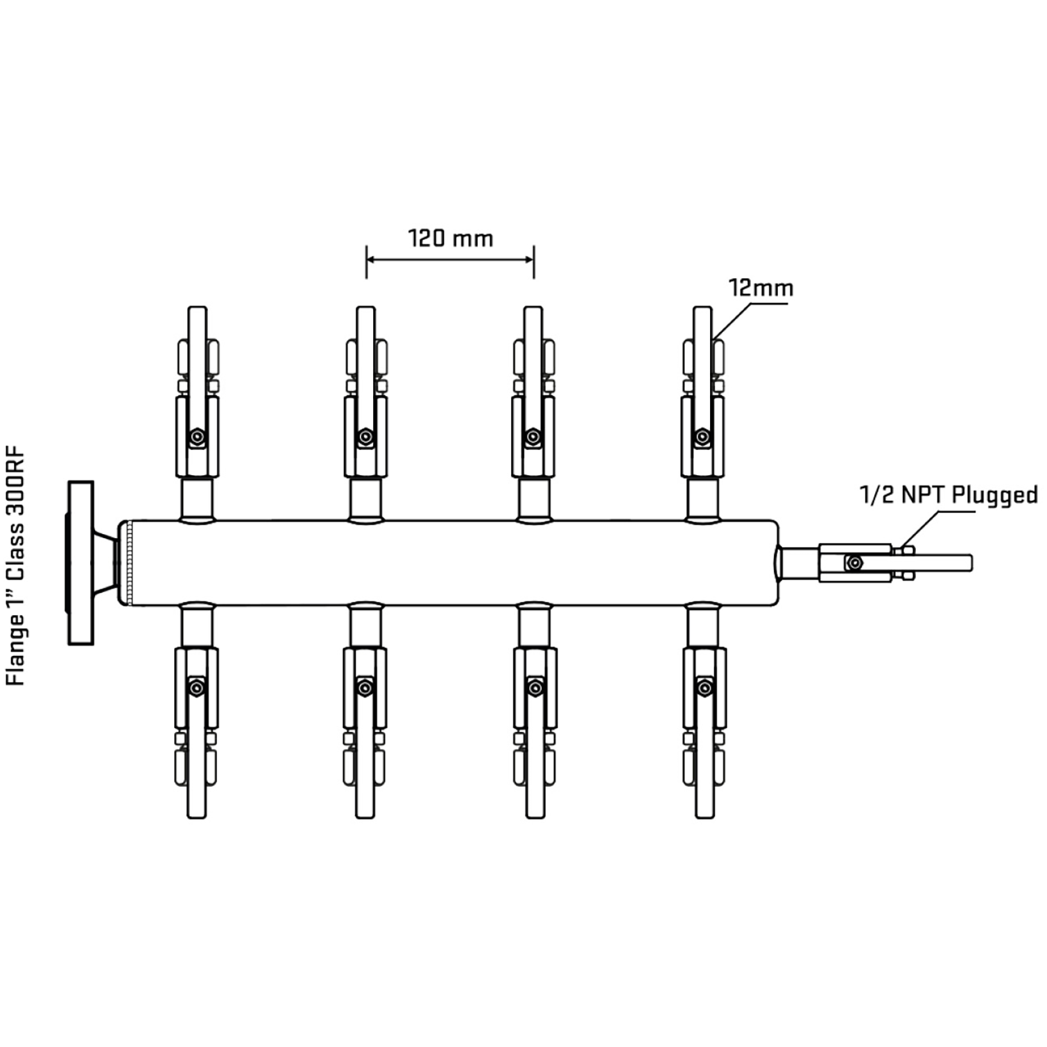 M508B100210 Manifolds Stainless Steel Double Sided