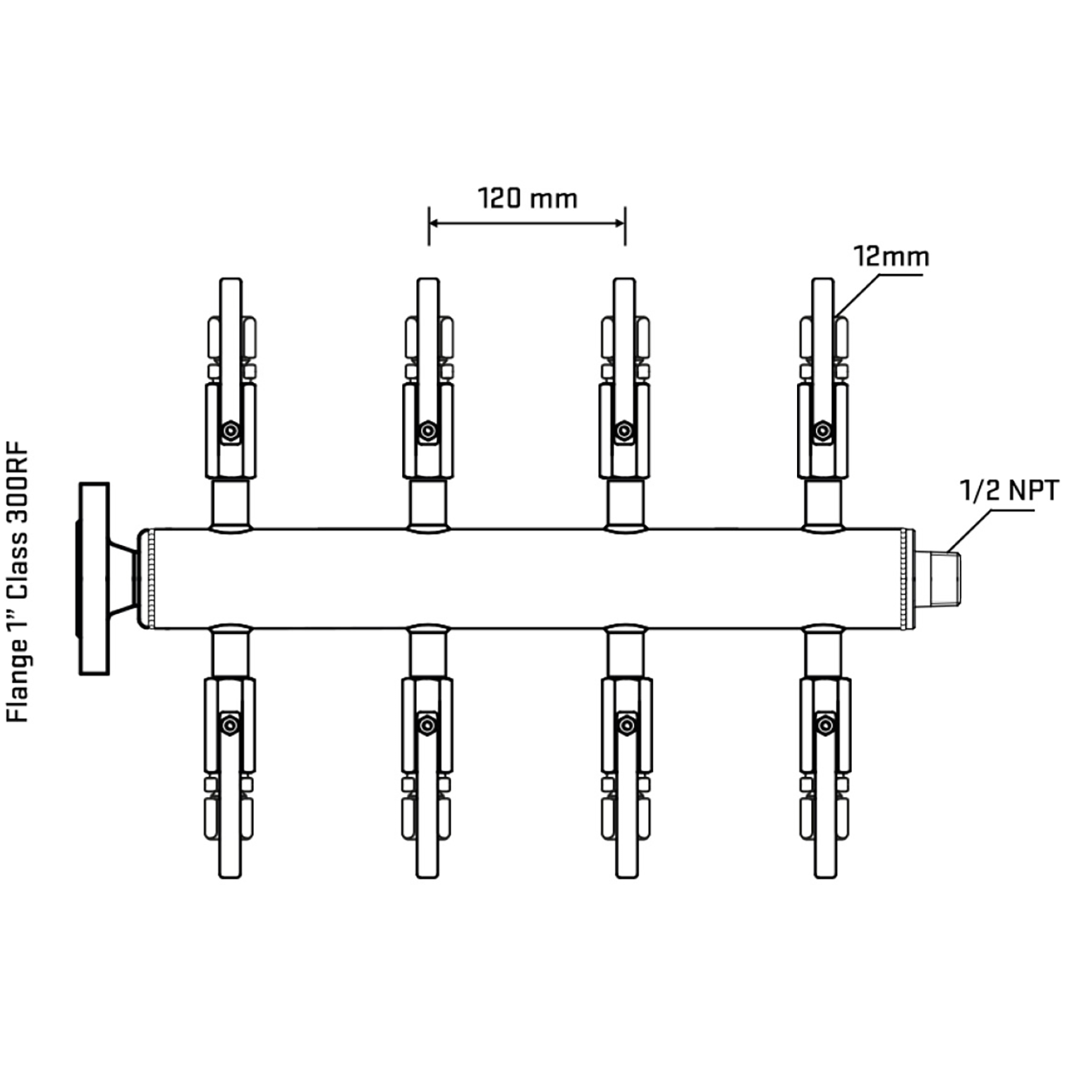 M508B100230 Manifolds Stainless Steel Double Sided