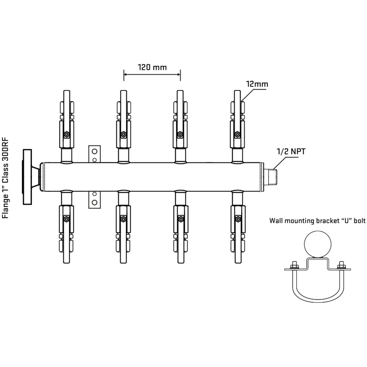 M508B100231 Manifolds Stainless Steel Double Sided